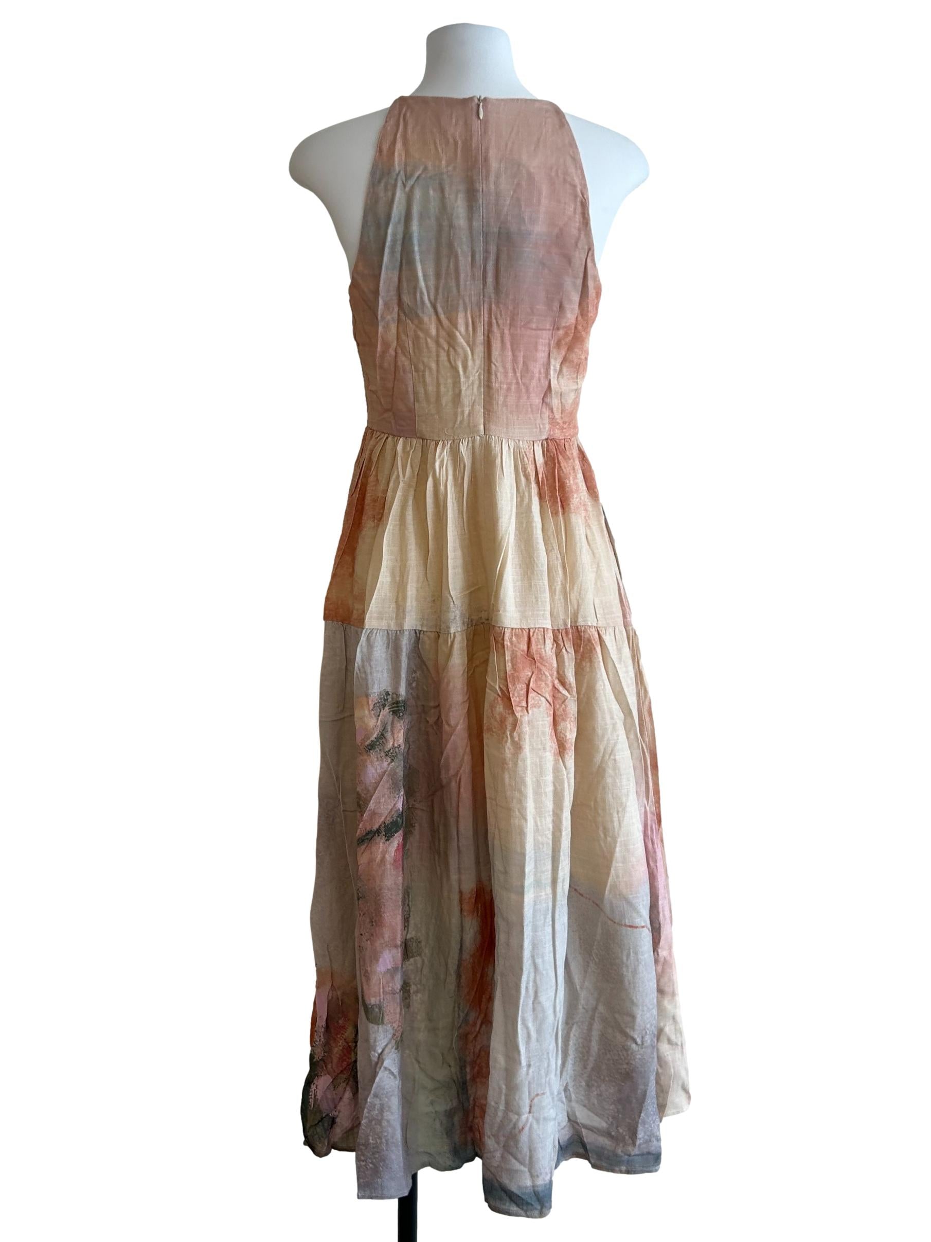 Pink Soleil Rayon Tiered Dress OSN