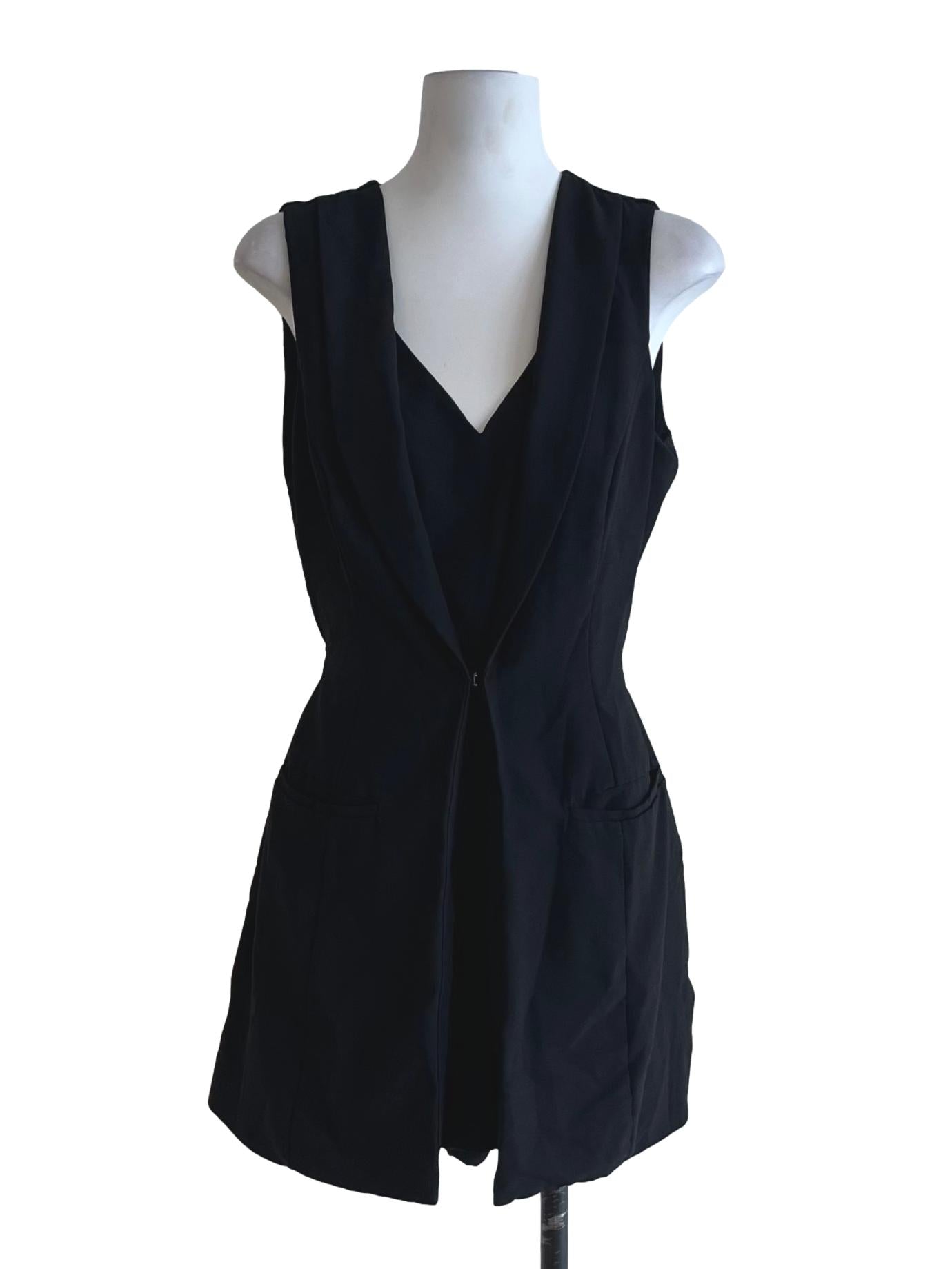 Black V-Neckline Romper