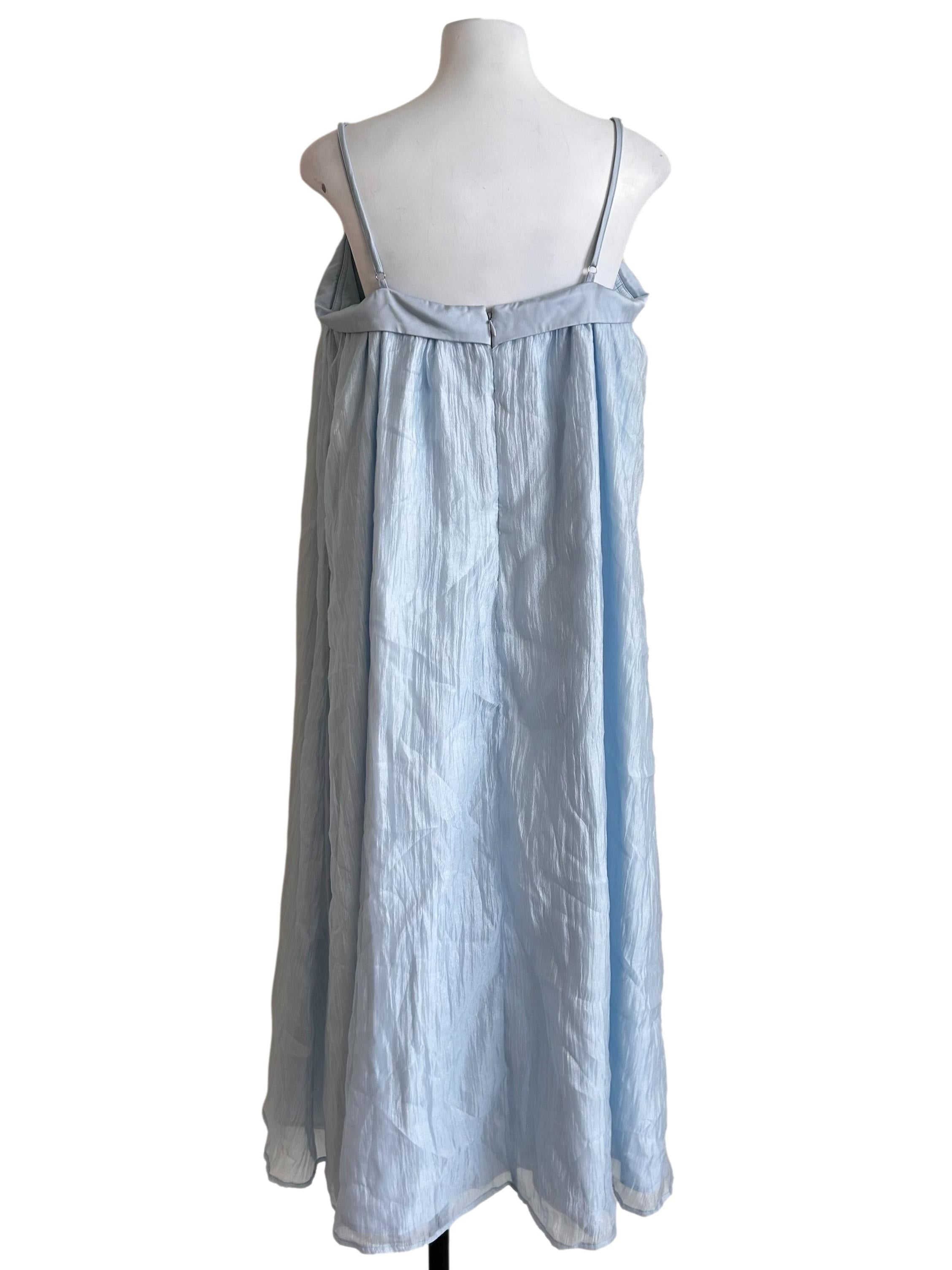 Baby Blue Slip Sheer Dress