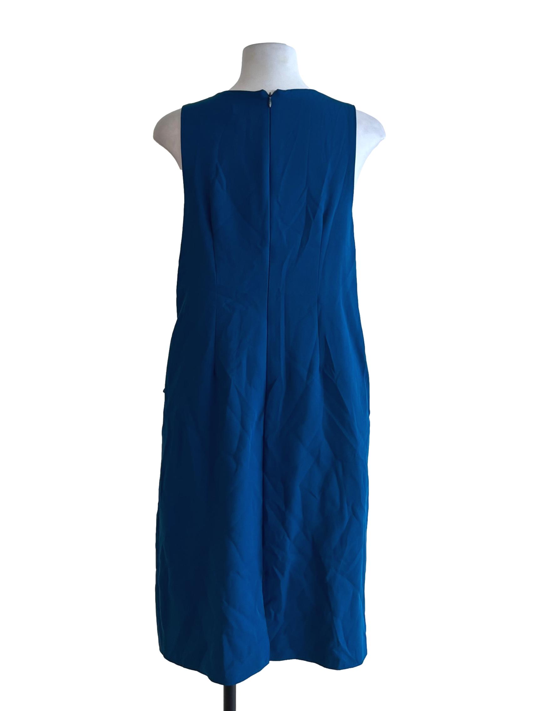 Blue V-Neckline Shift Dress
