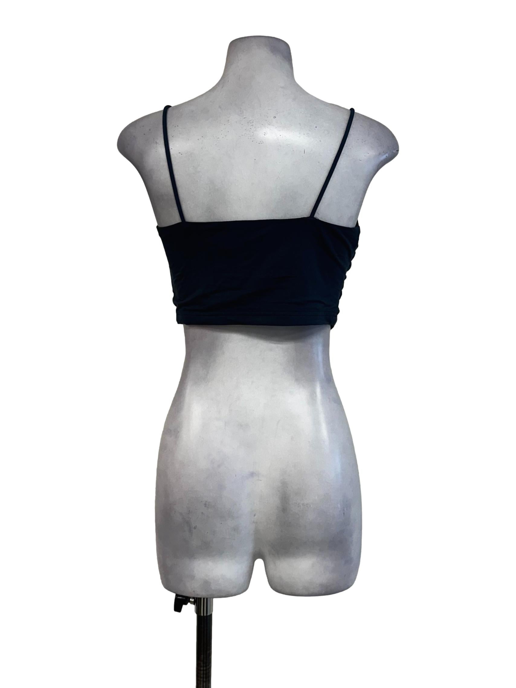 Aegan Blue Padded Sleeveless Crop Top