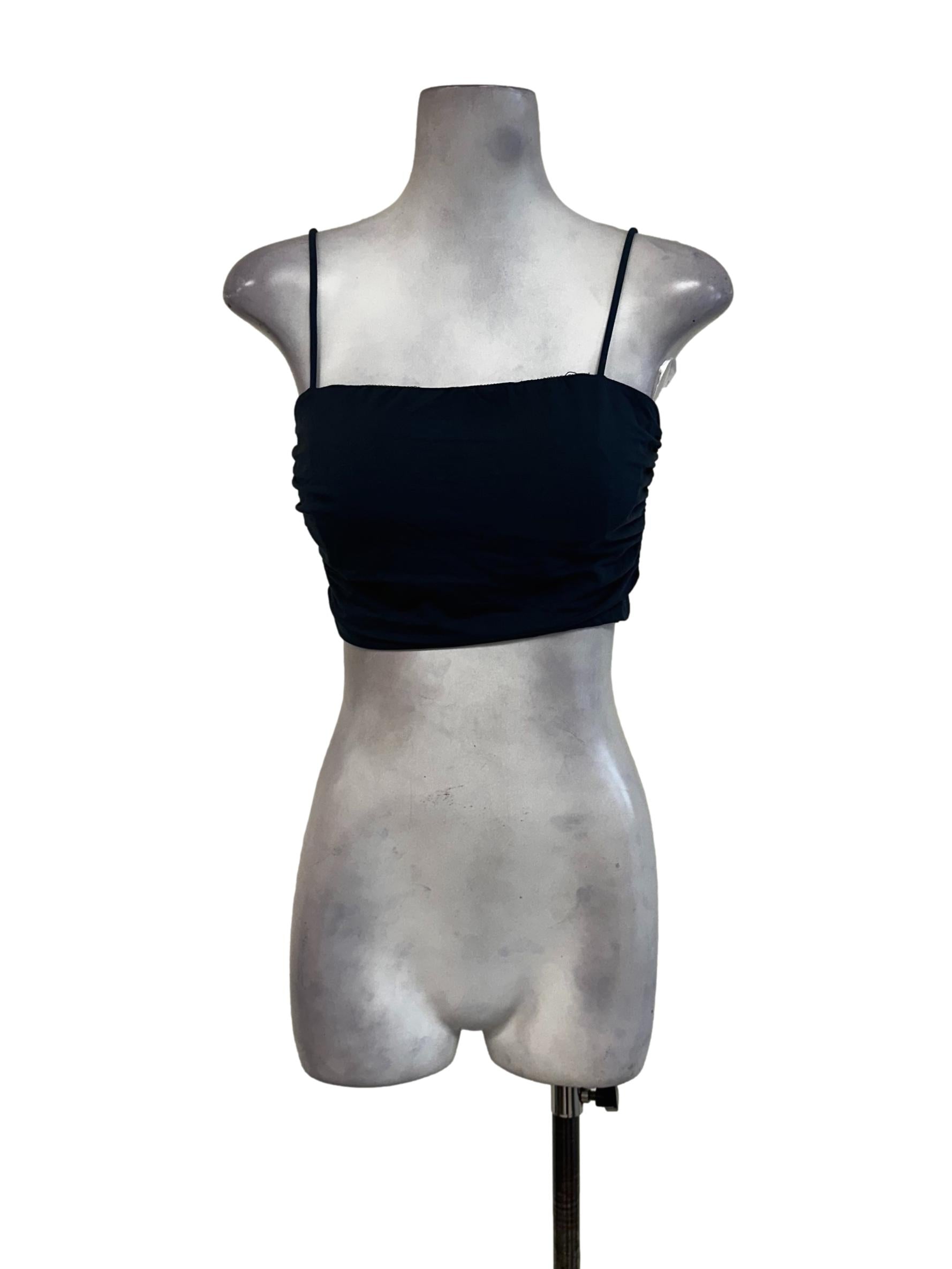 Aegan Blue Padded Sleeveless Crop Top