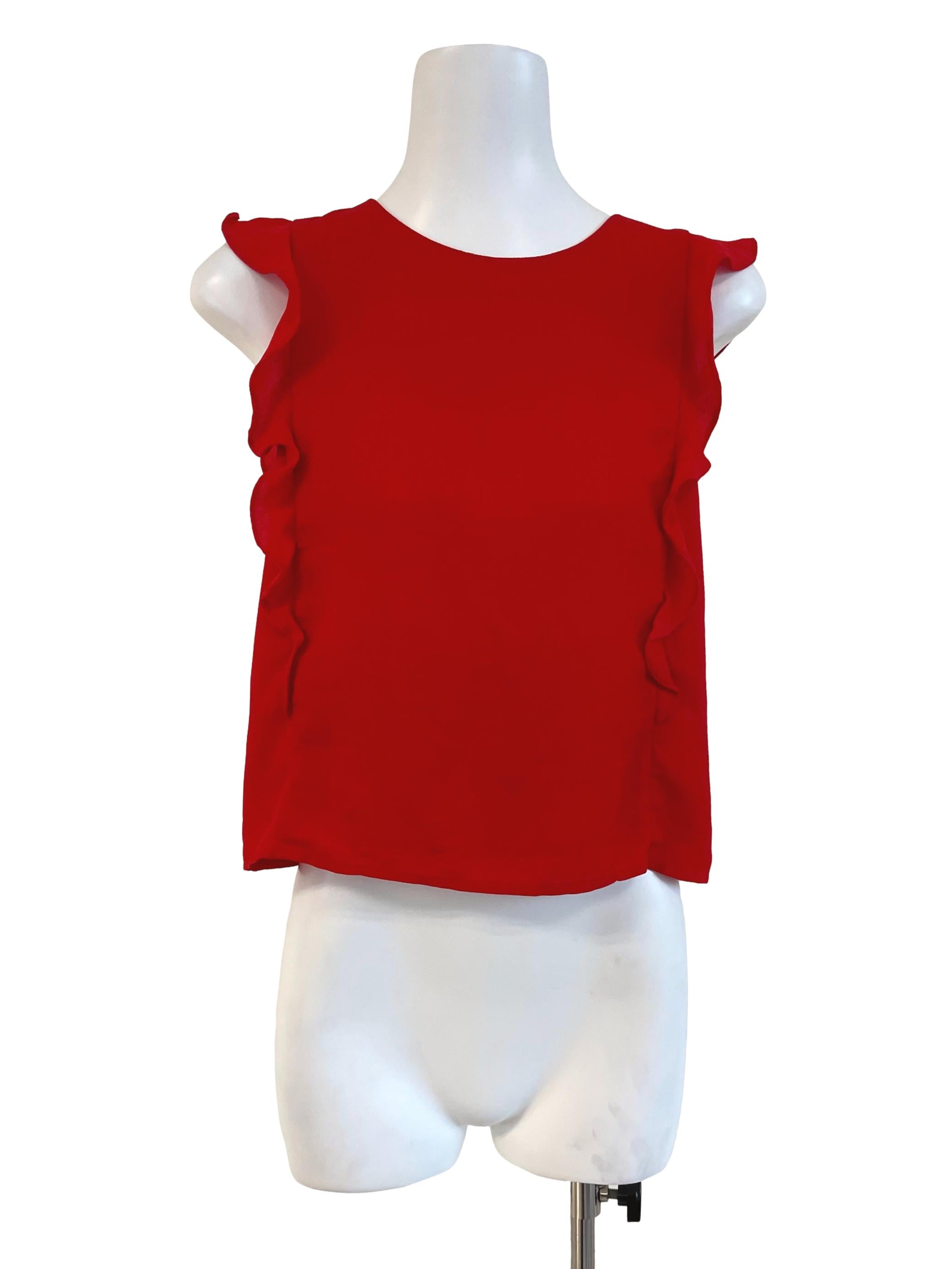 GG5 Red Ruffle Top | REFASH