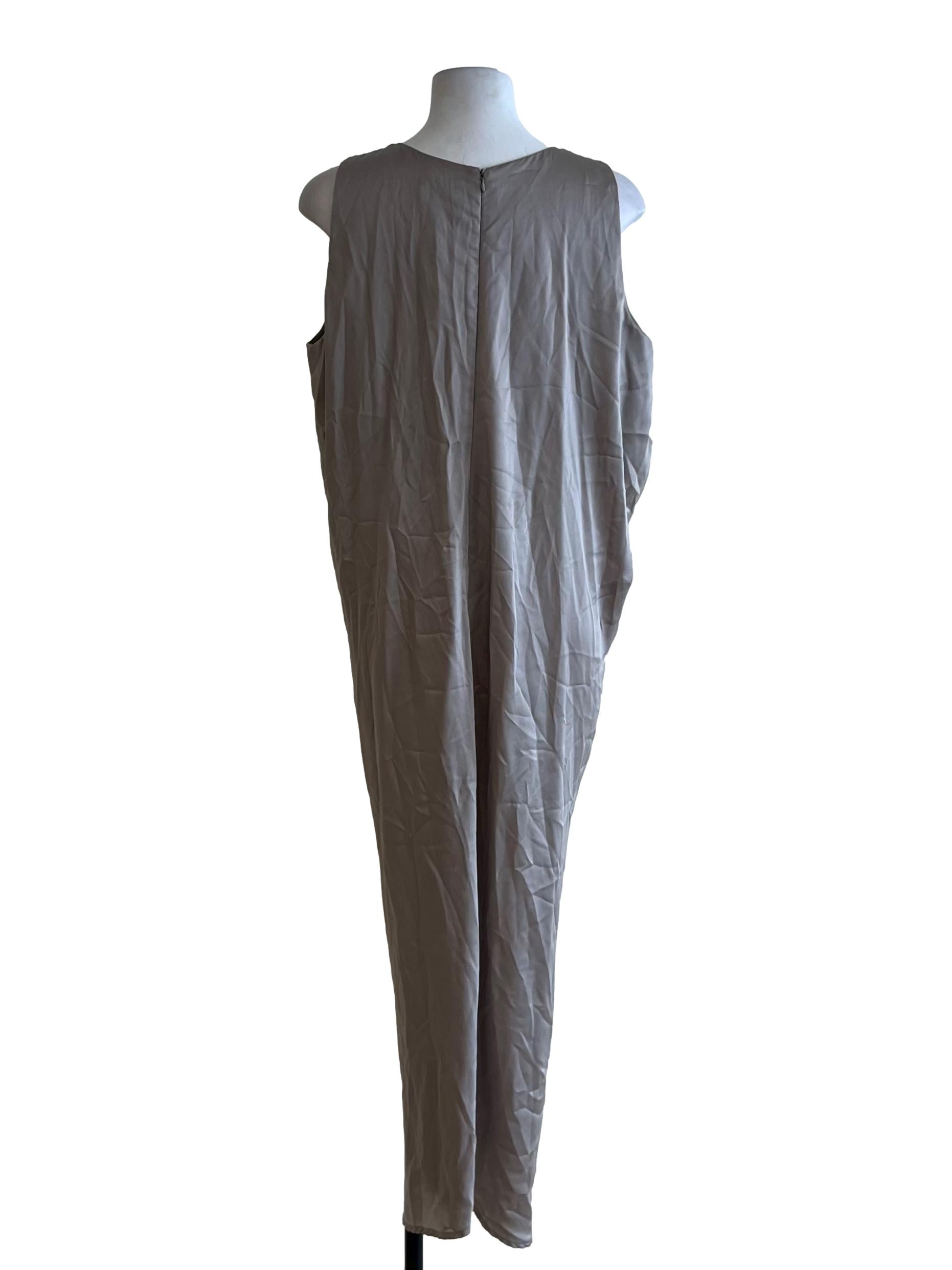 Fossil Grey Jewel Neckline Shift Dress