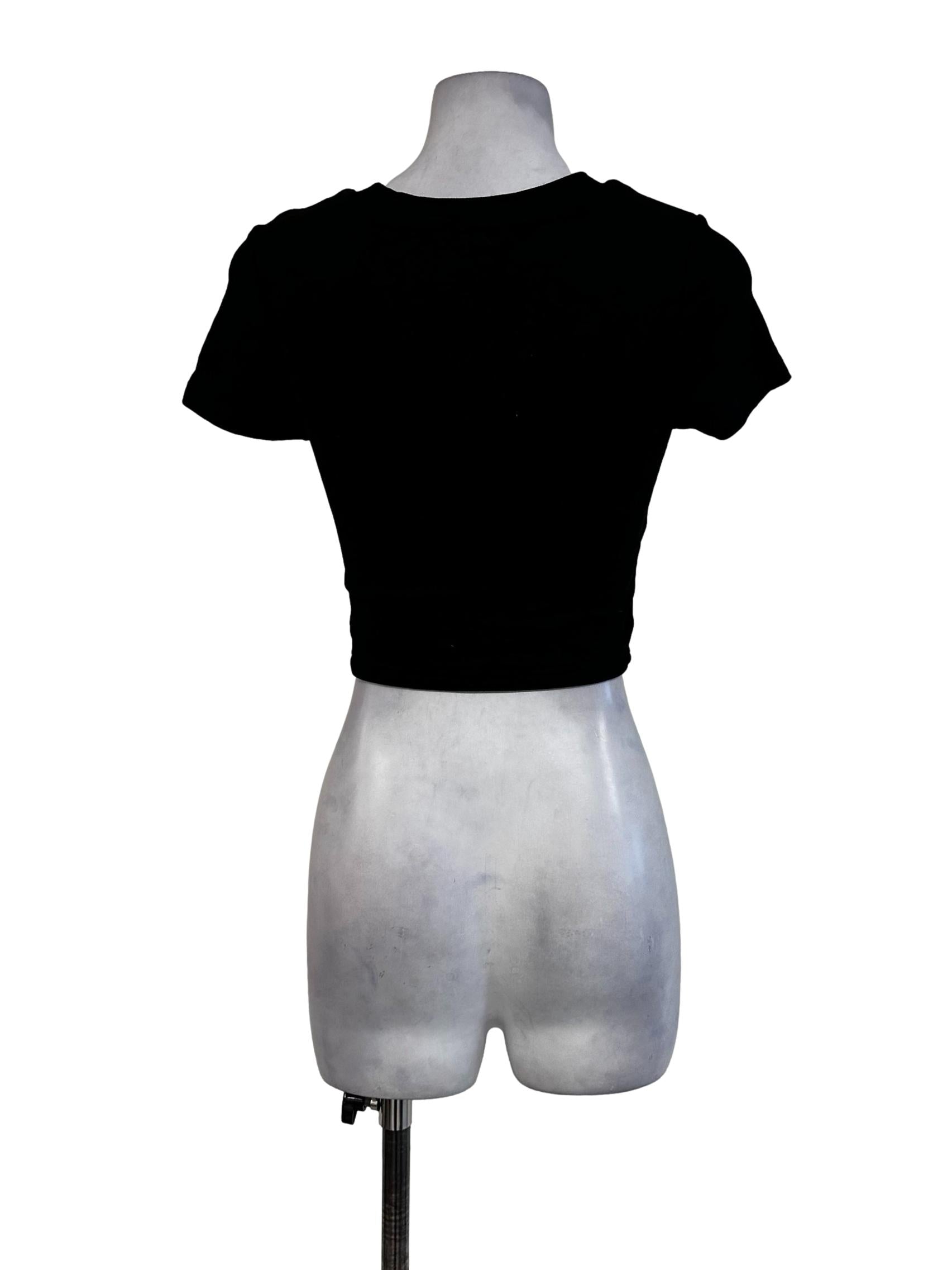 Black Padded Crop Top