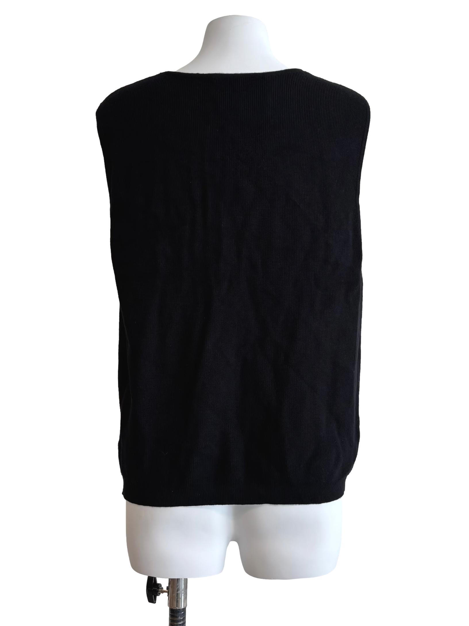 Raven Black Buttoned Knit Vest