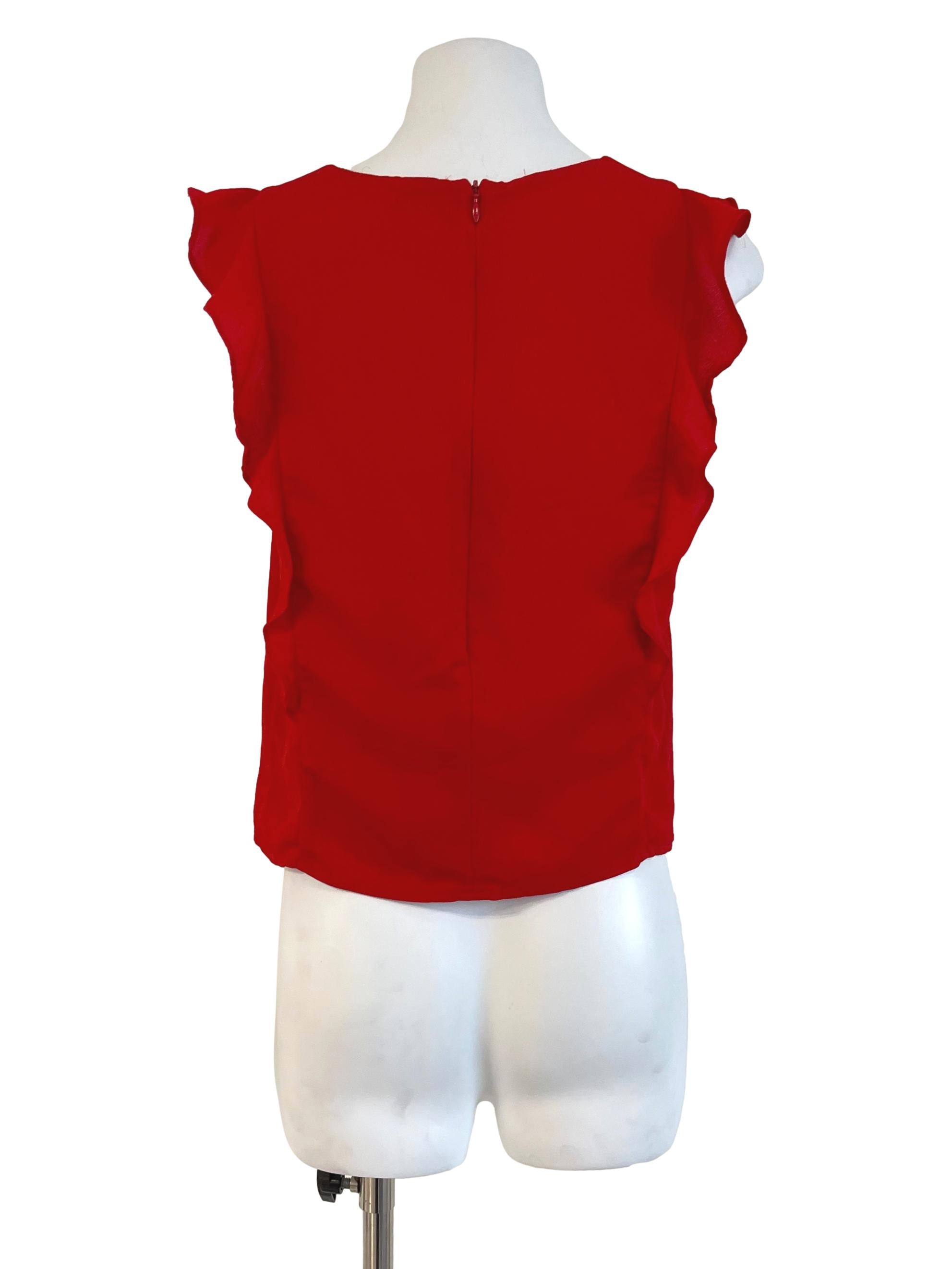 Red Ruffle Top