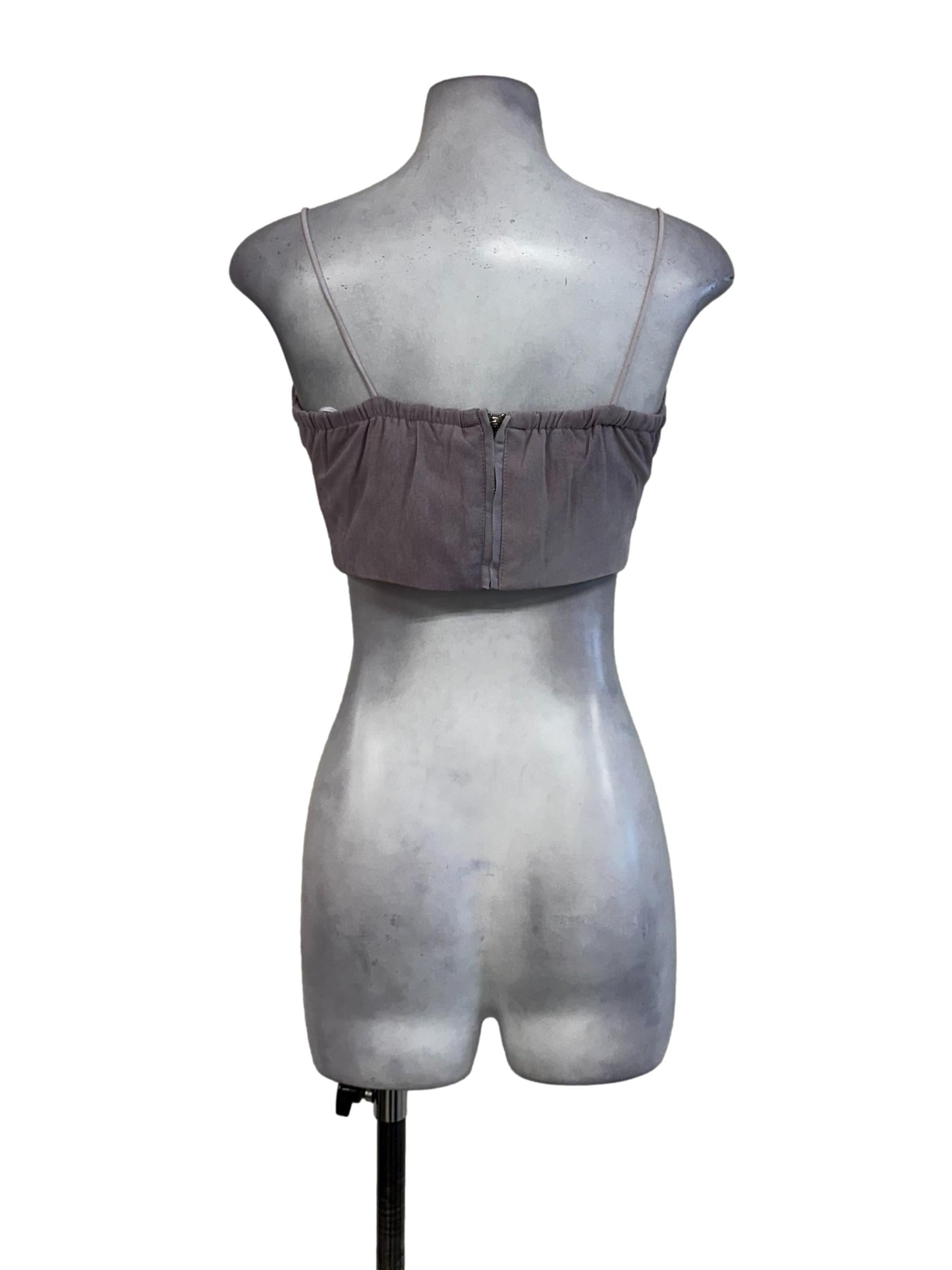 Heather Purple Padded Sleeveless Crop Top