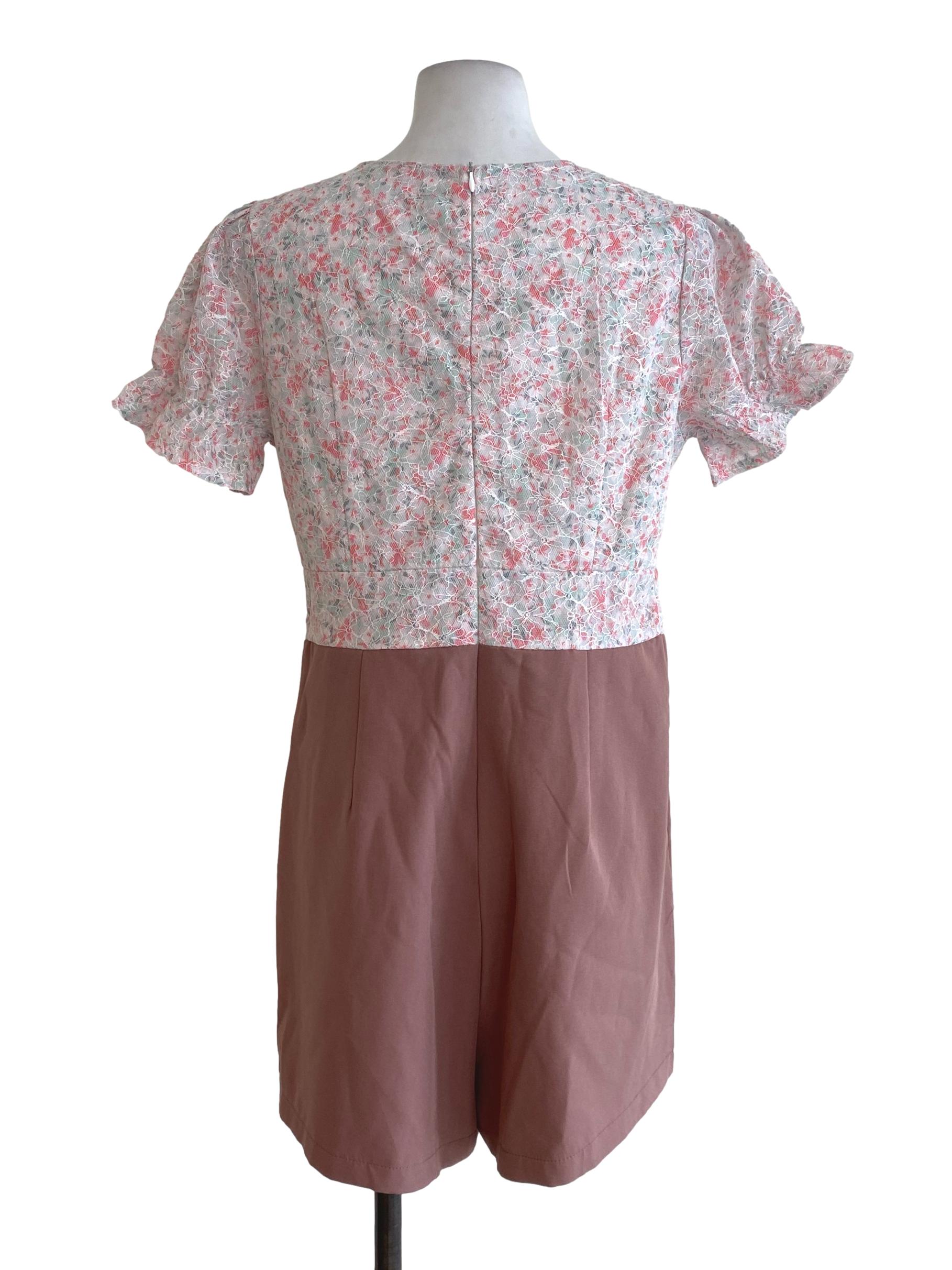 Pink Half Floral Rompers