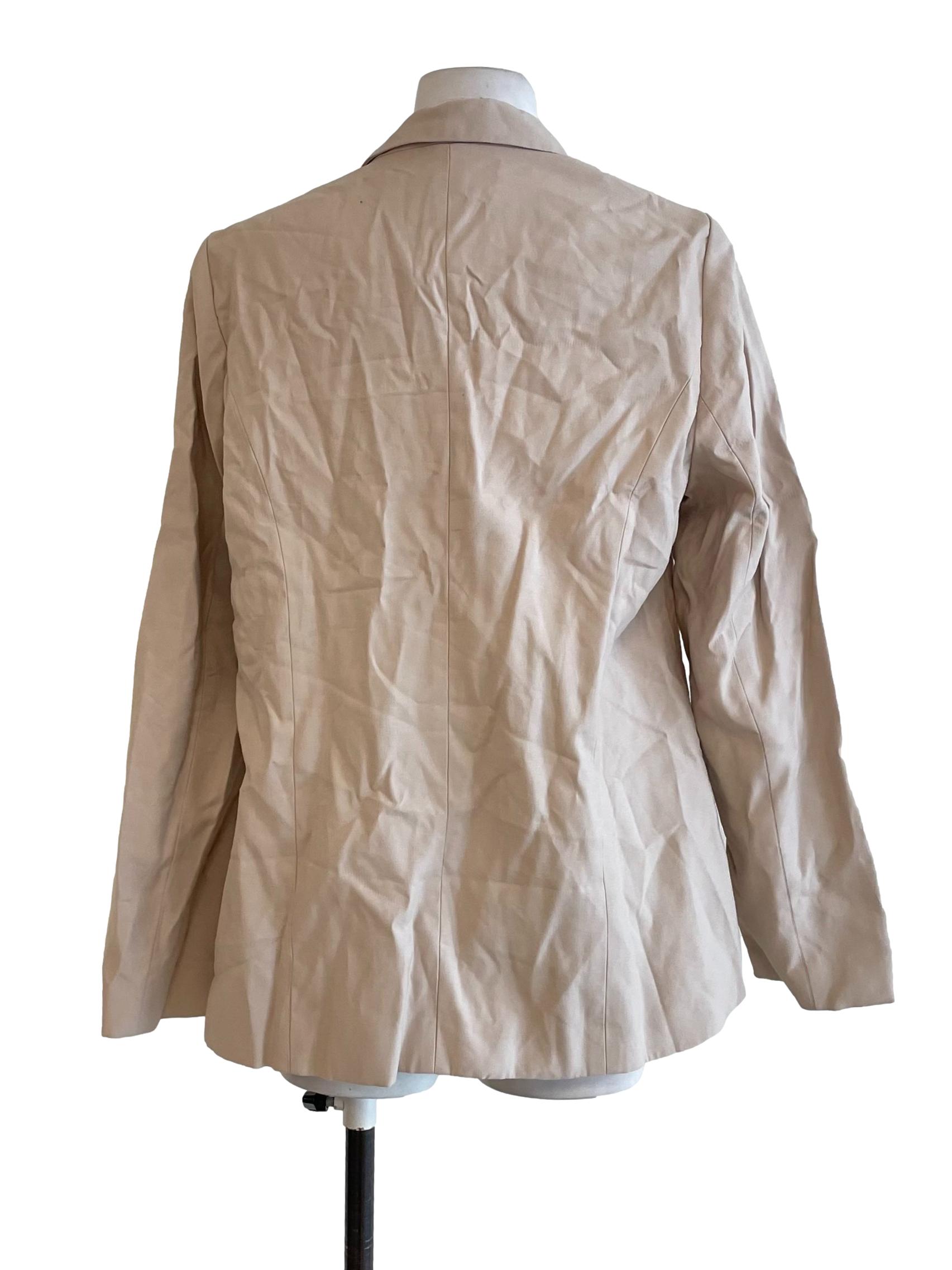 Light Beige One Button Blazer