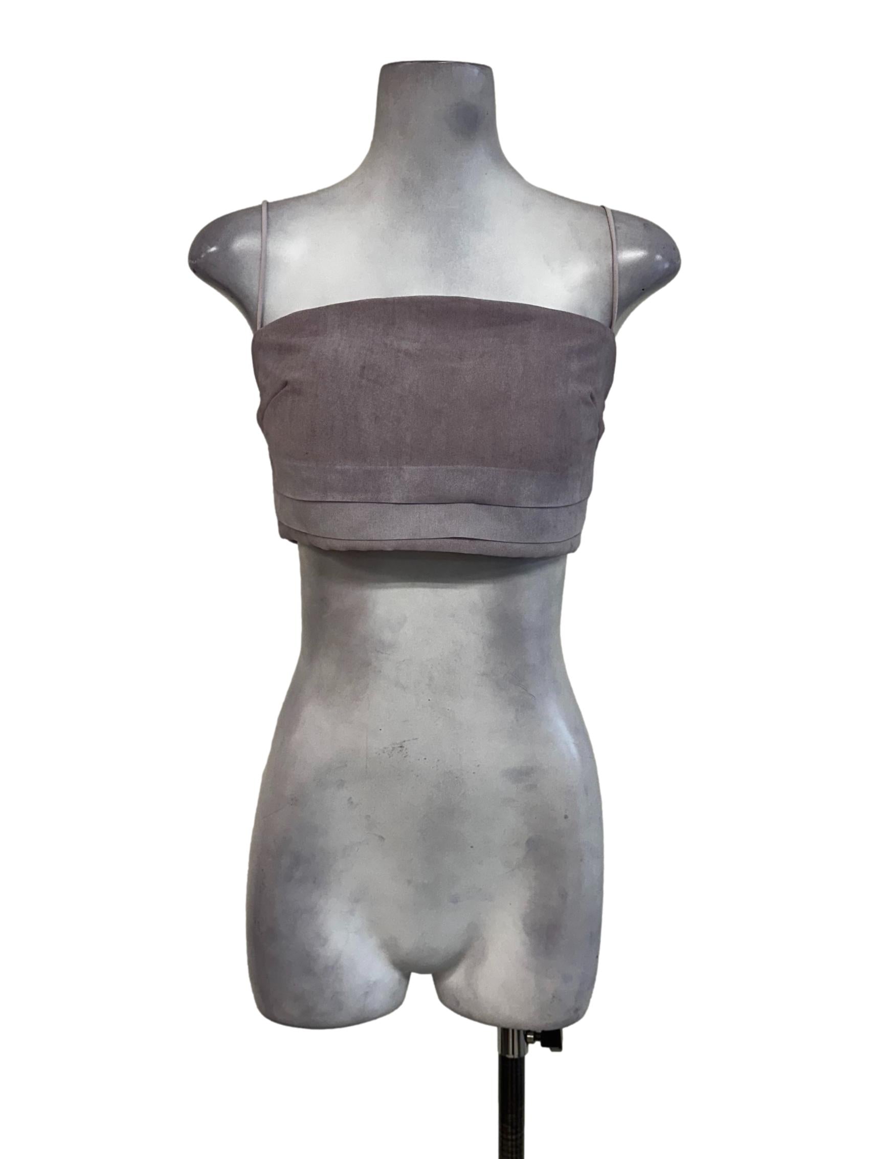 Heather Purple Padded Sleeveless Crop Top