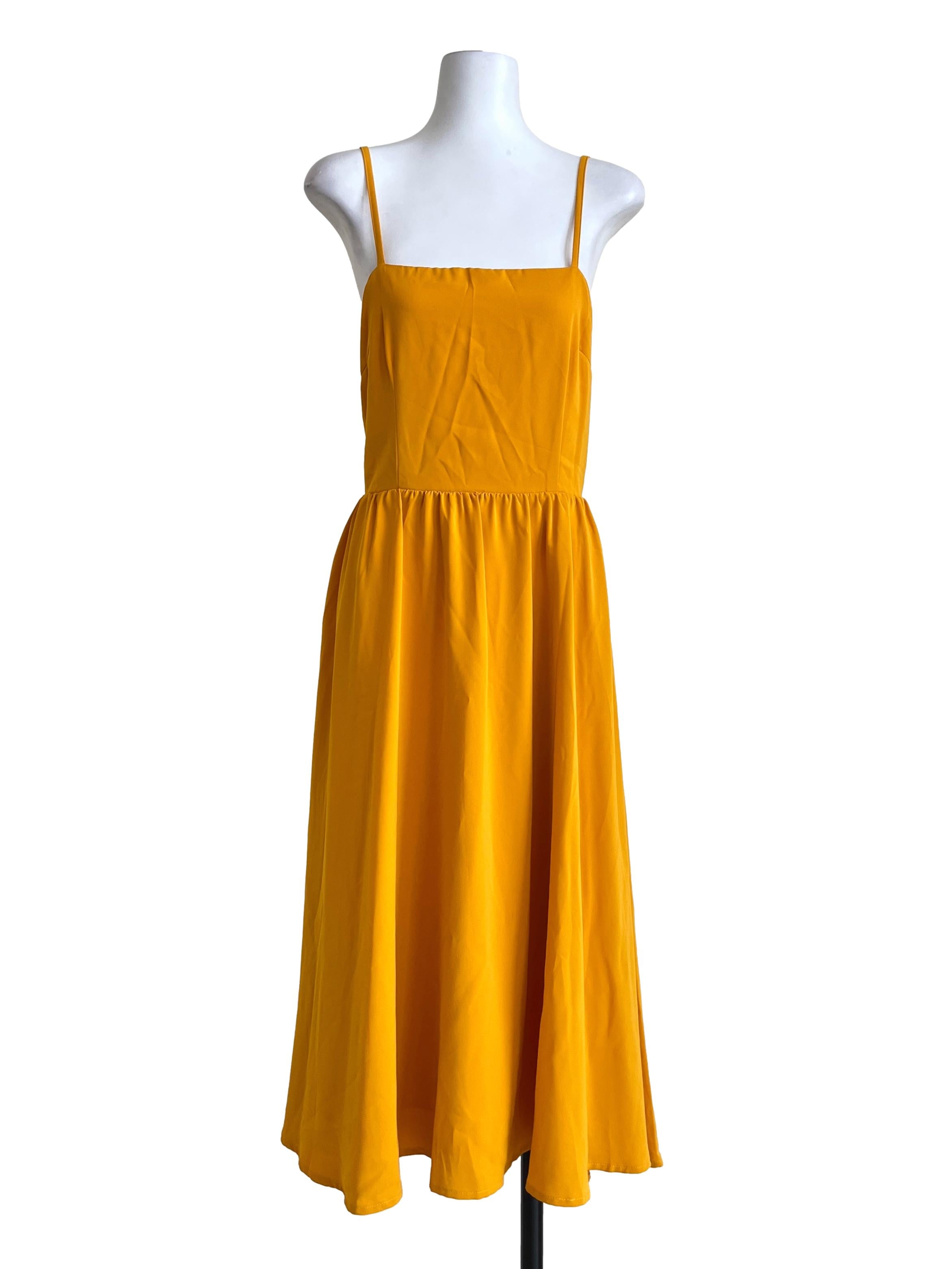 Honey Yellow Square A-Line Dress TTR
