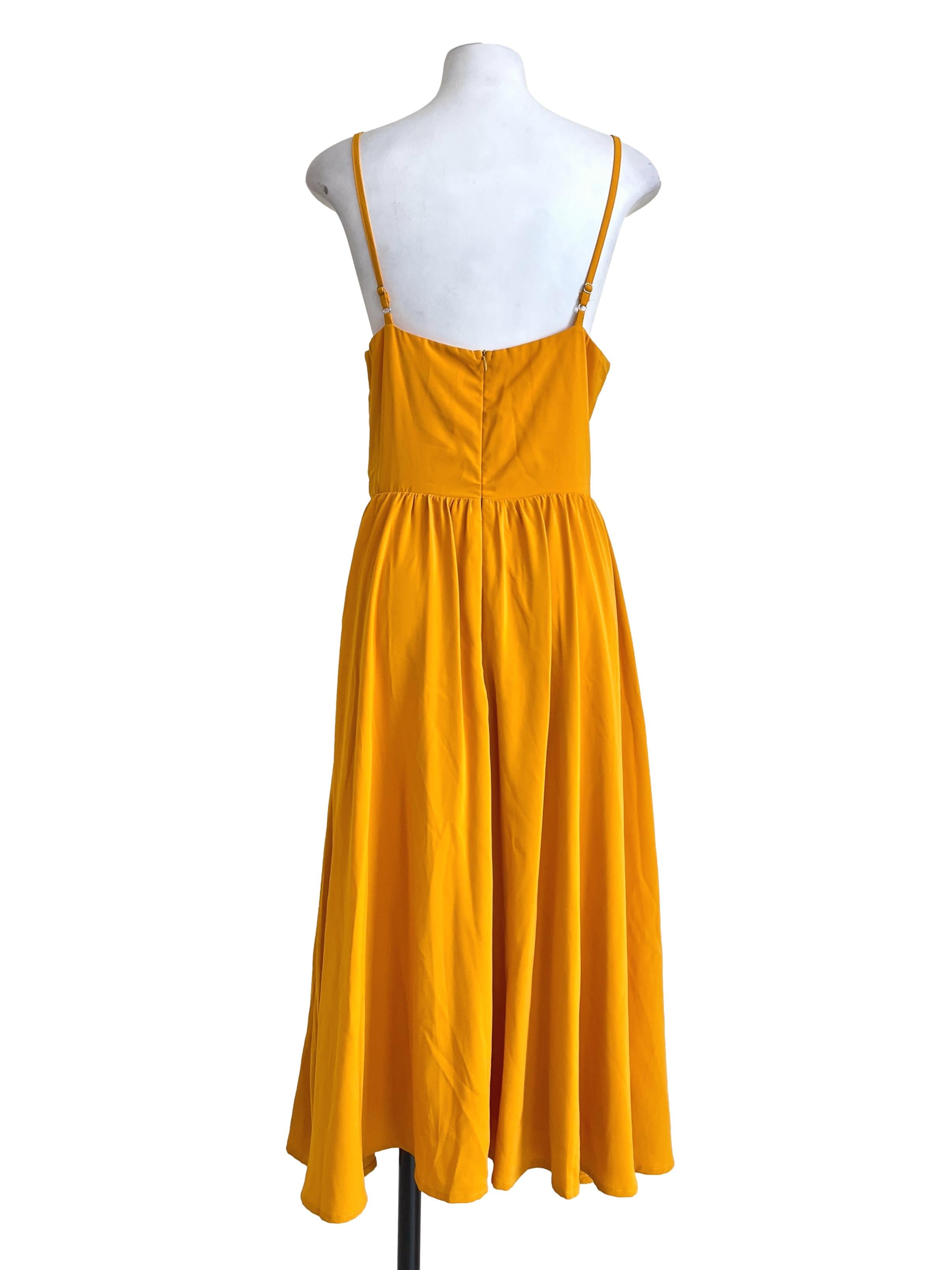 Honey Yellow Square A-Line Dress TTR