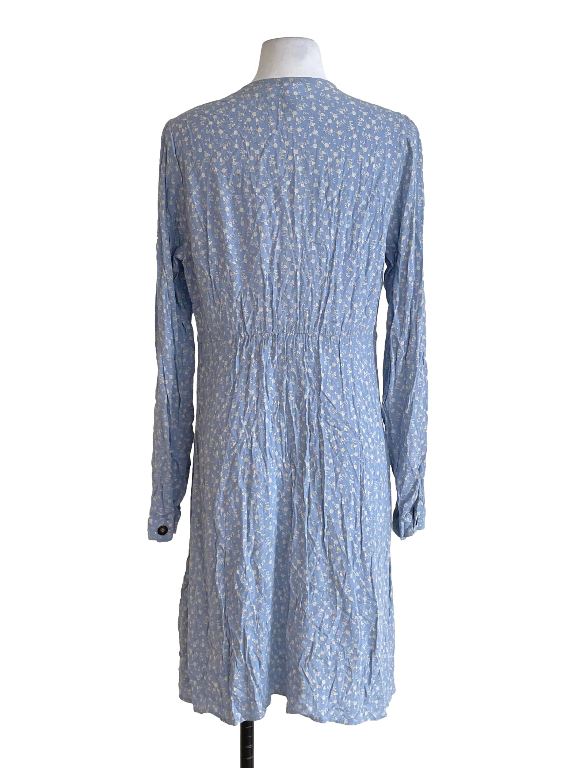 Light Blue Floral Button Down Dress