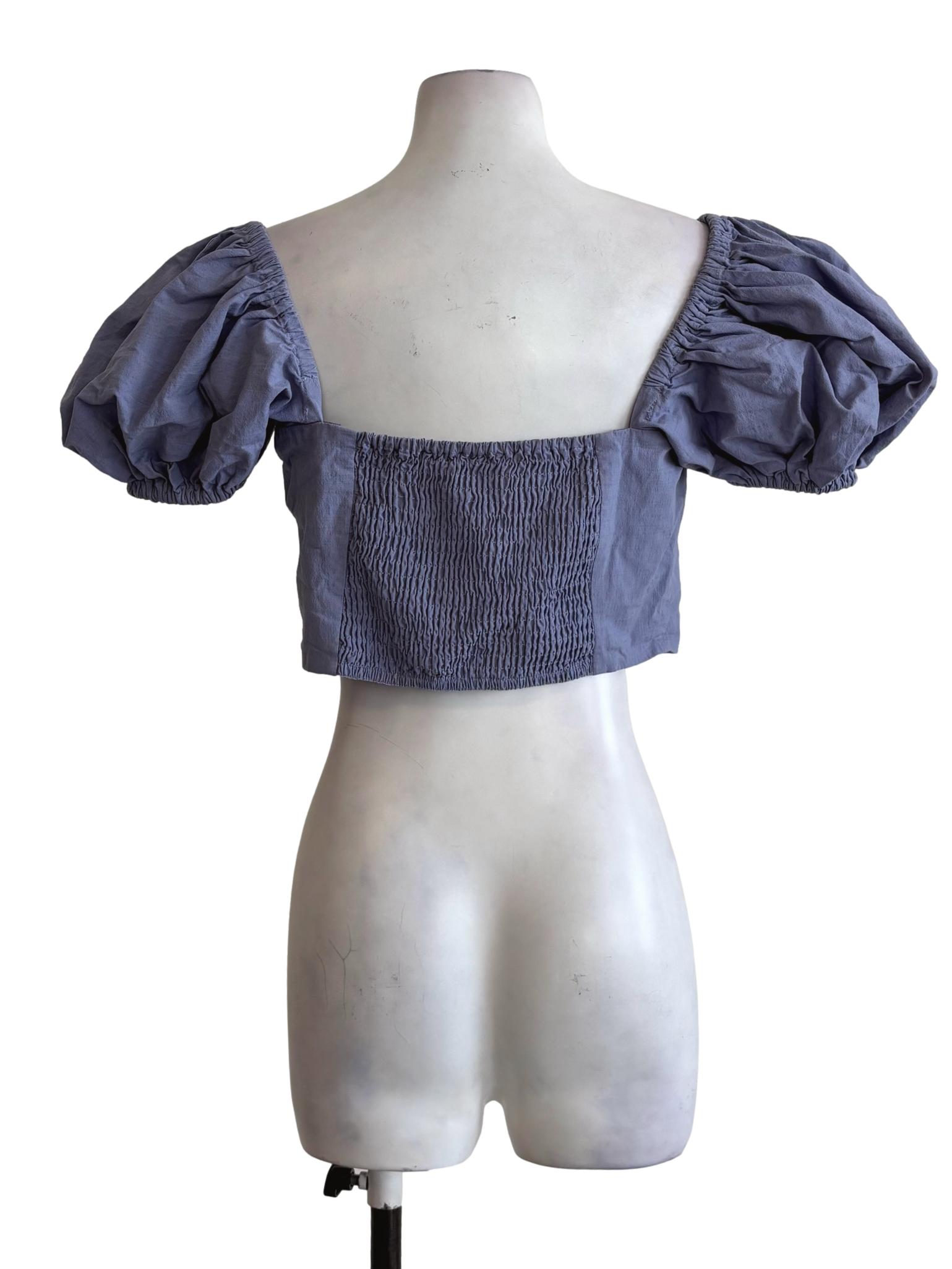 Dusty Purple Puffed Crop Top