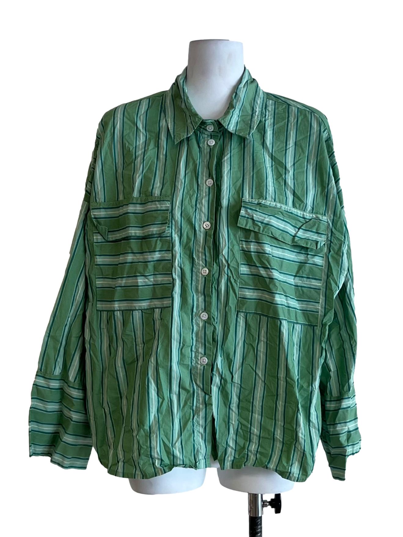 Olive Green Wing Collar Blouse