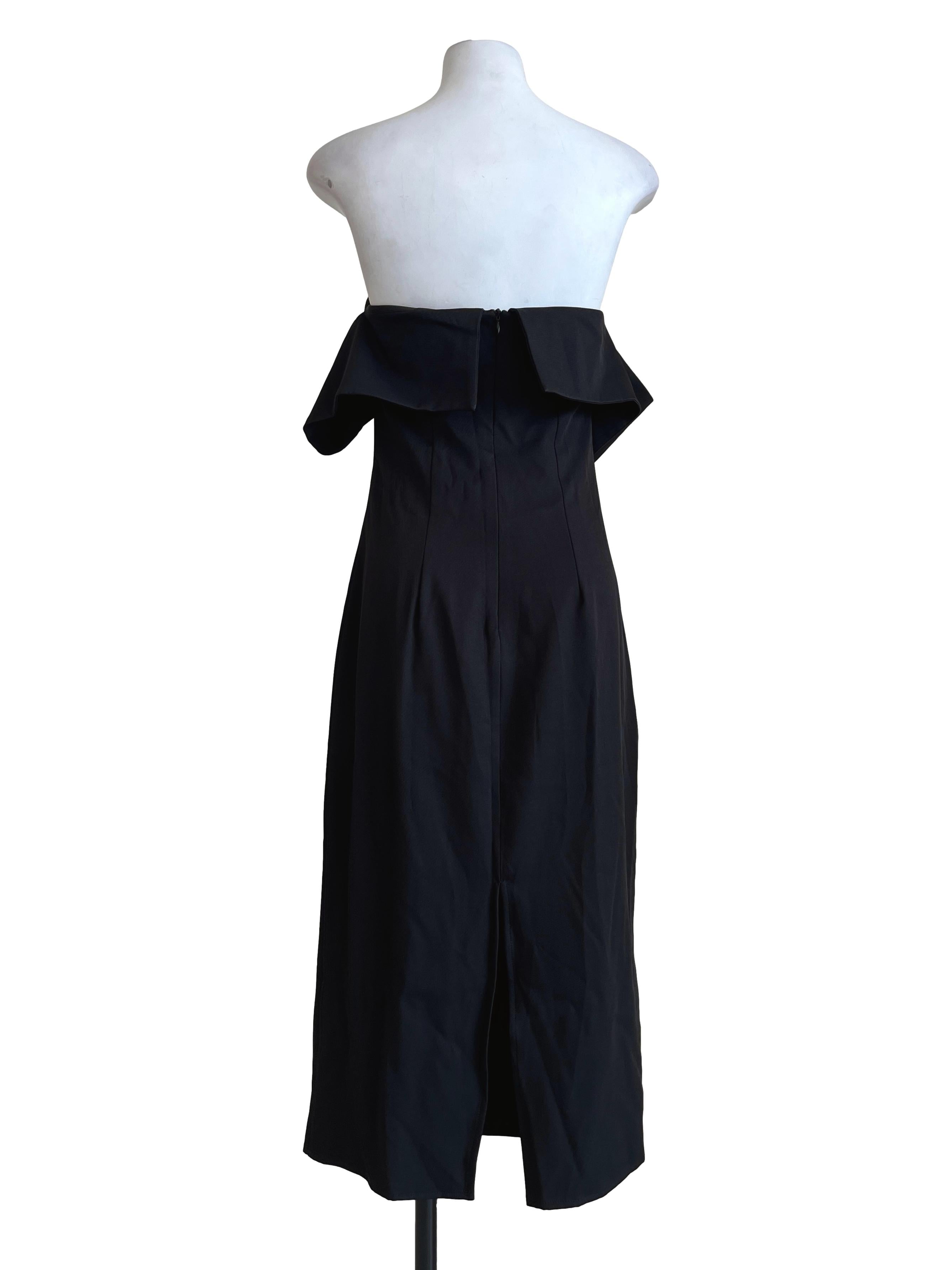 Ink Black Off Shoulder  A-Line Dress