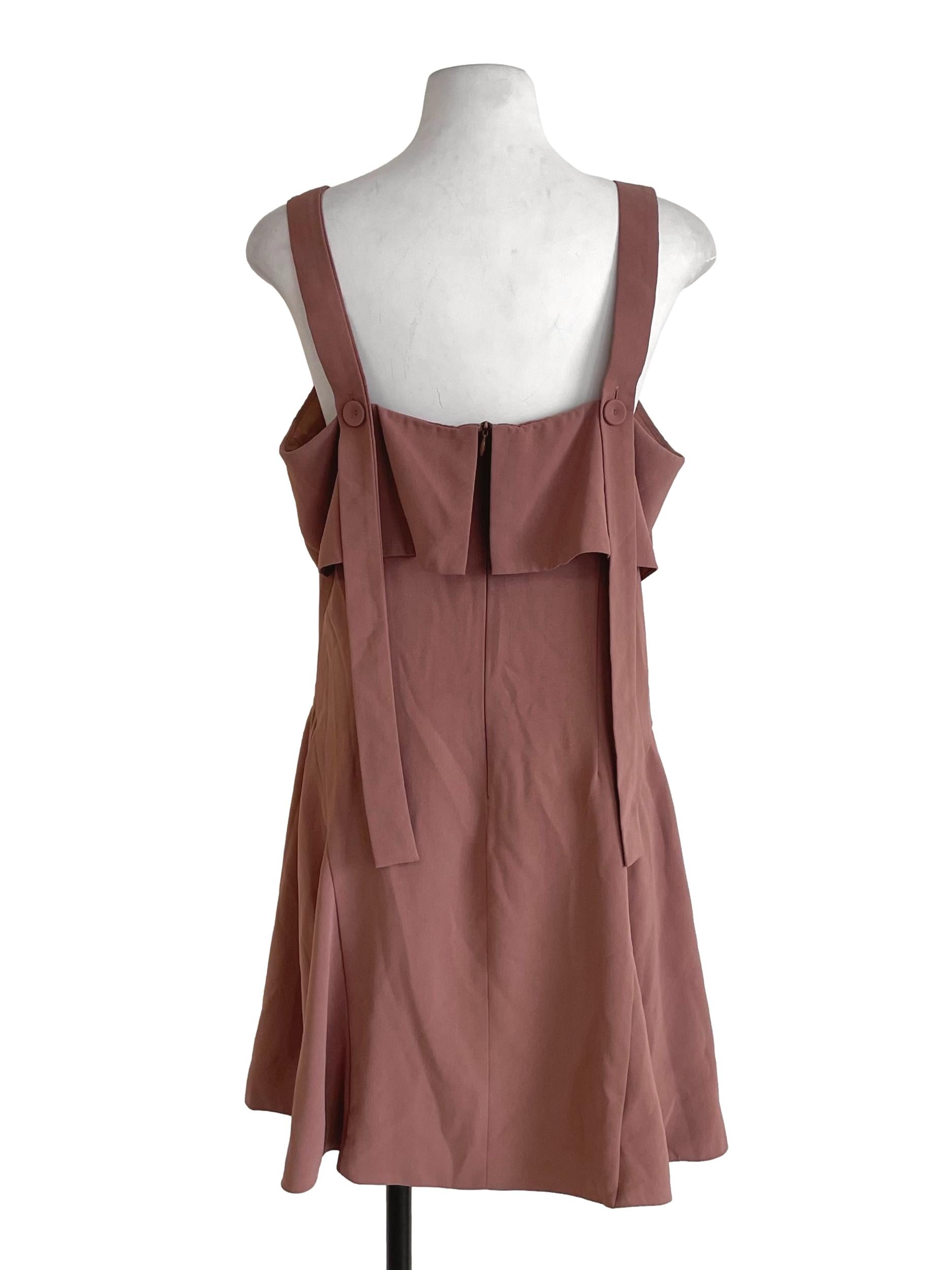 Sepia Brown Godet Baggy Dress