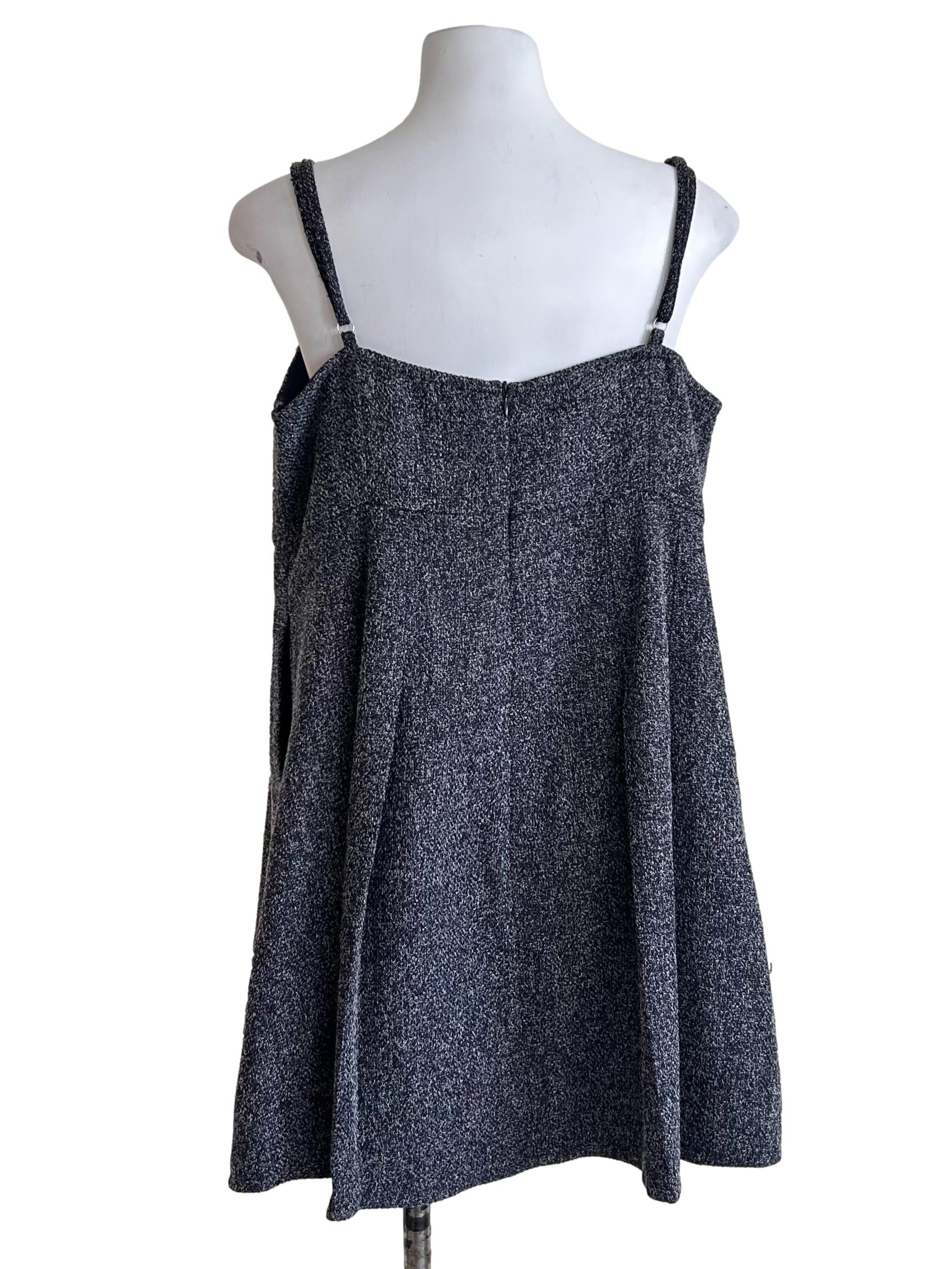 Deep Navy Tweed Dress