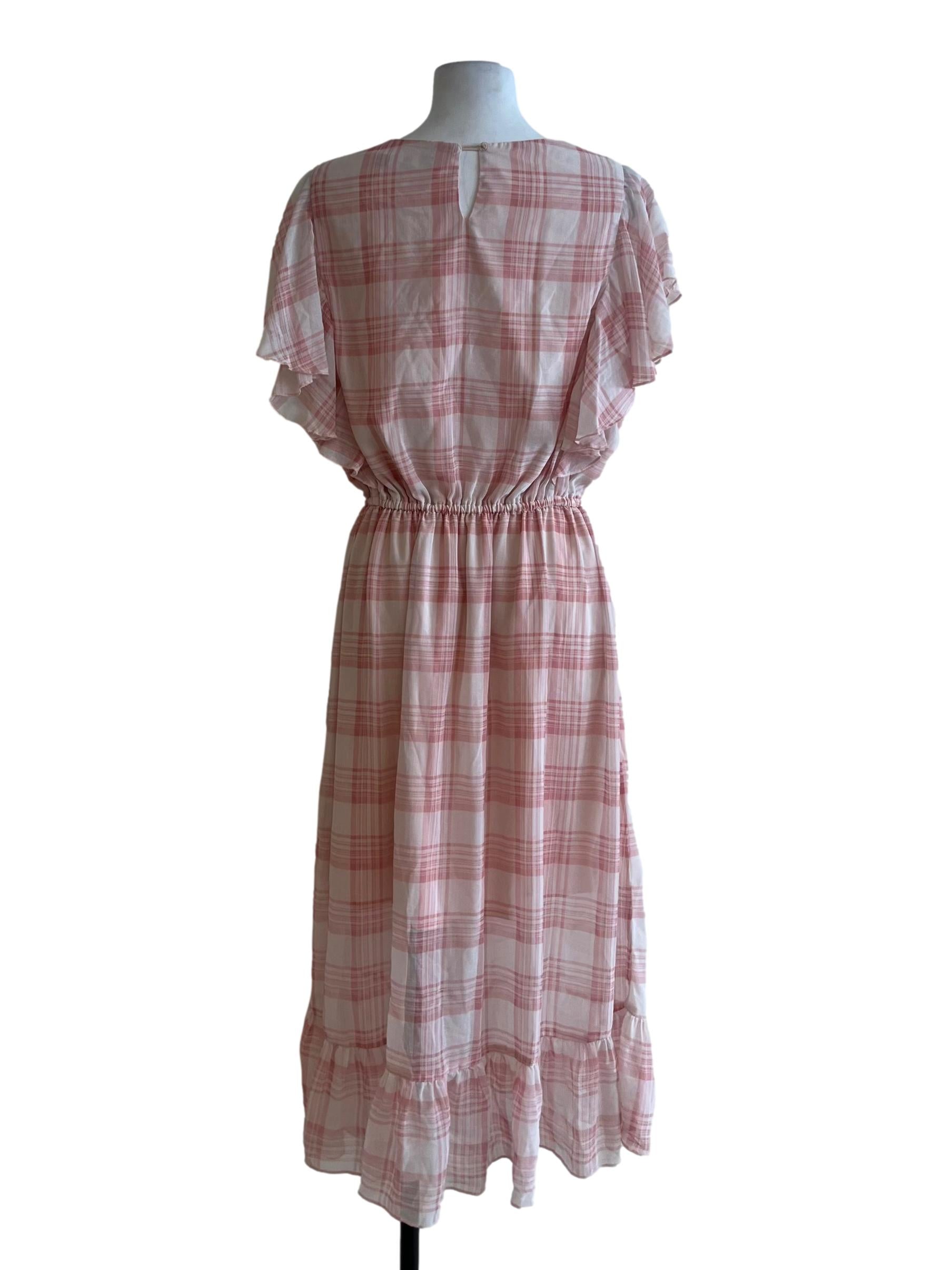 Blush Pink Tartan Empire Dress