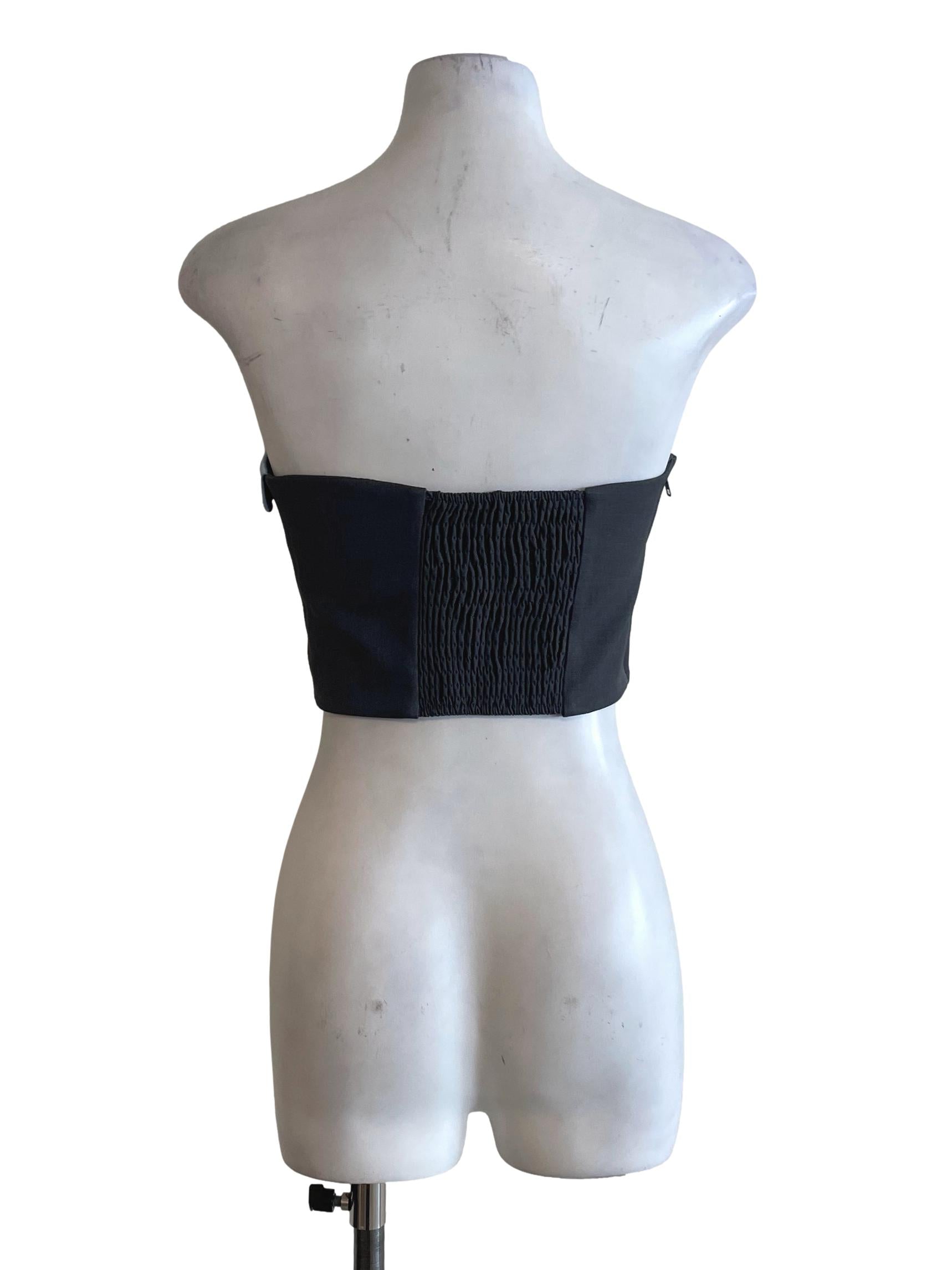 Grey And Shiny Blue Tube Top