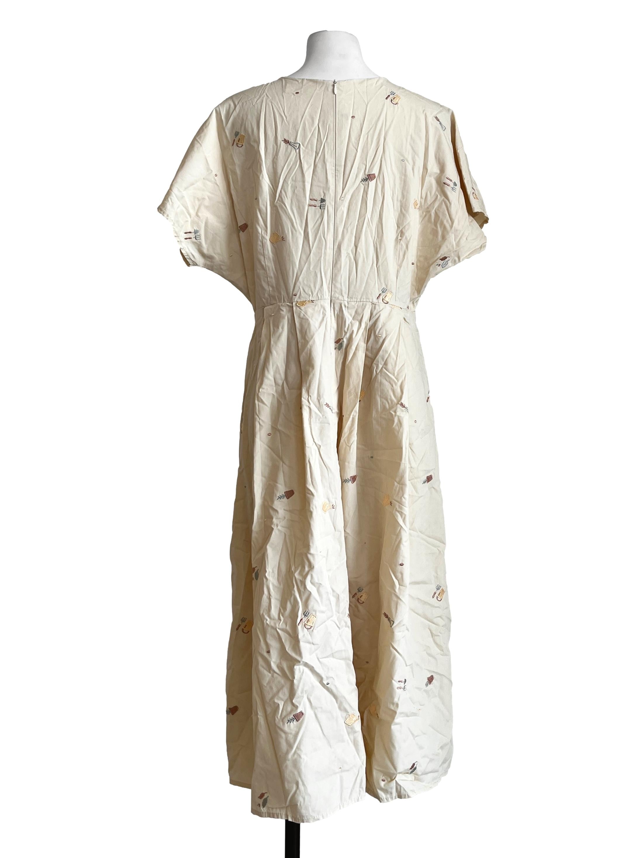 Ivory White V-Neck A-Line Dress