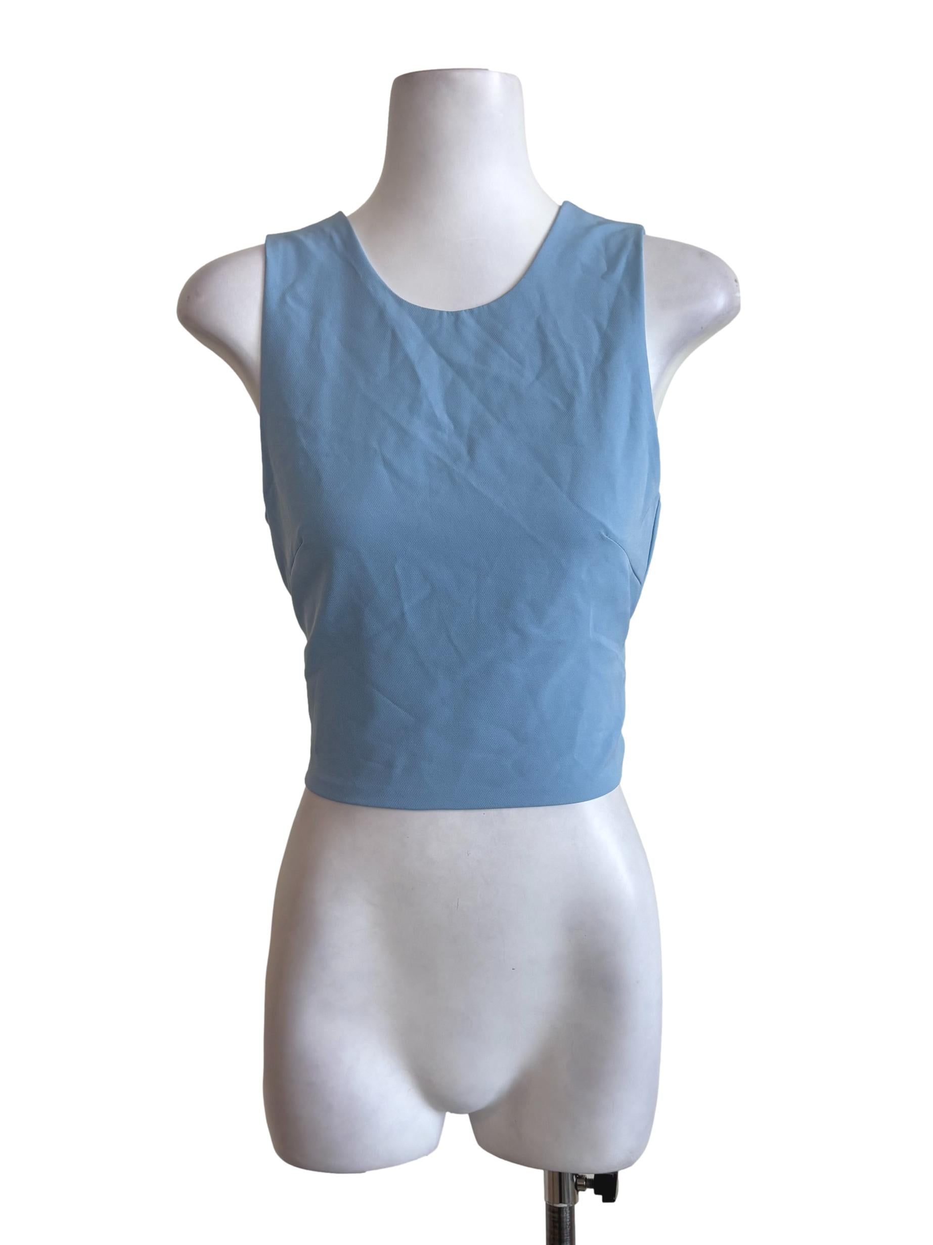 Powder Blue Sleeveless Crop Top