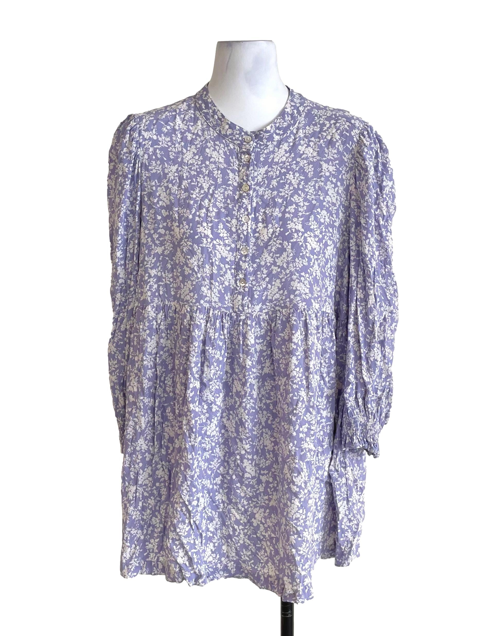 Lilac Purple Floral Babydoll Dress
