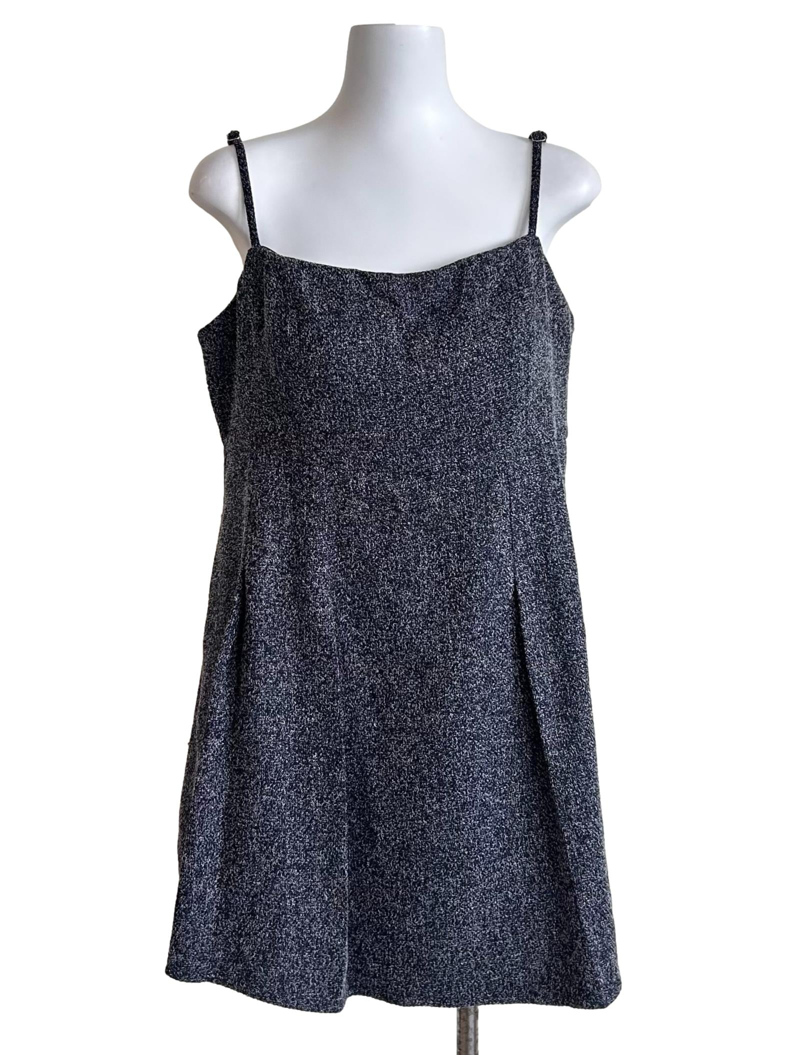 Deep Navy Tweed Dress