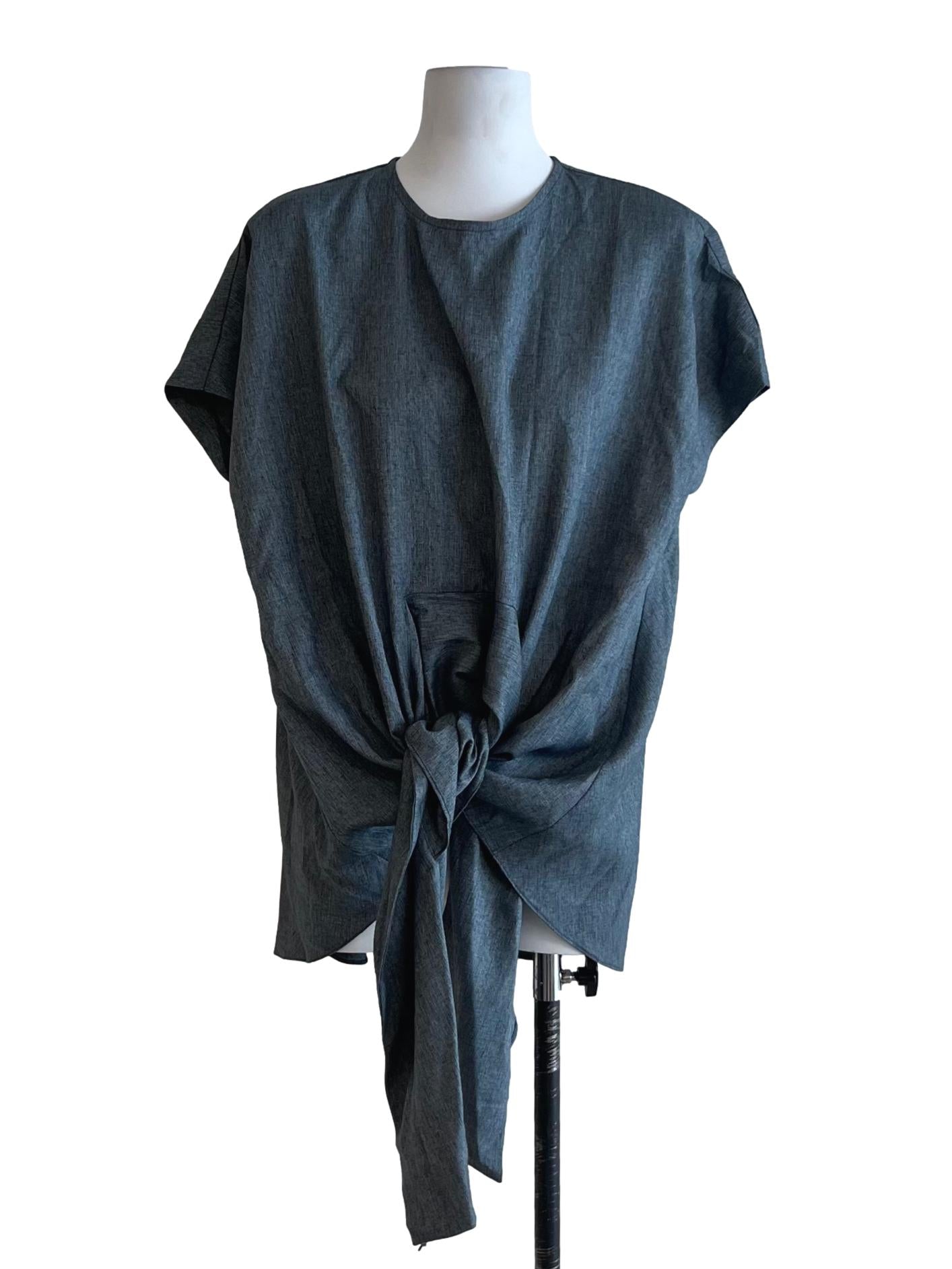 Aegean Blue Jewel Neckline Blouse