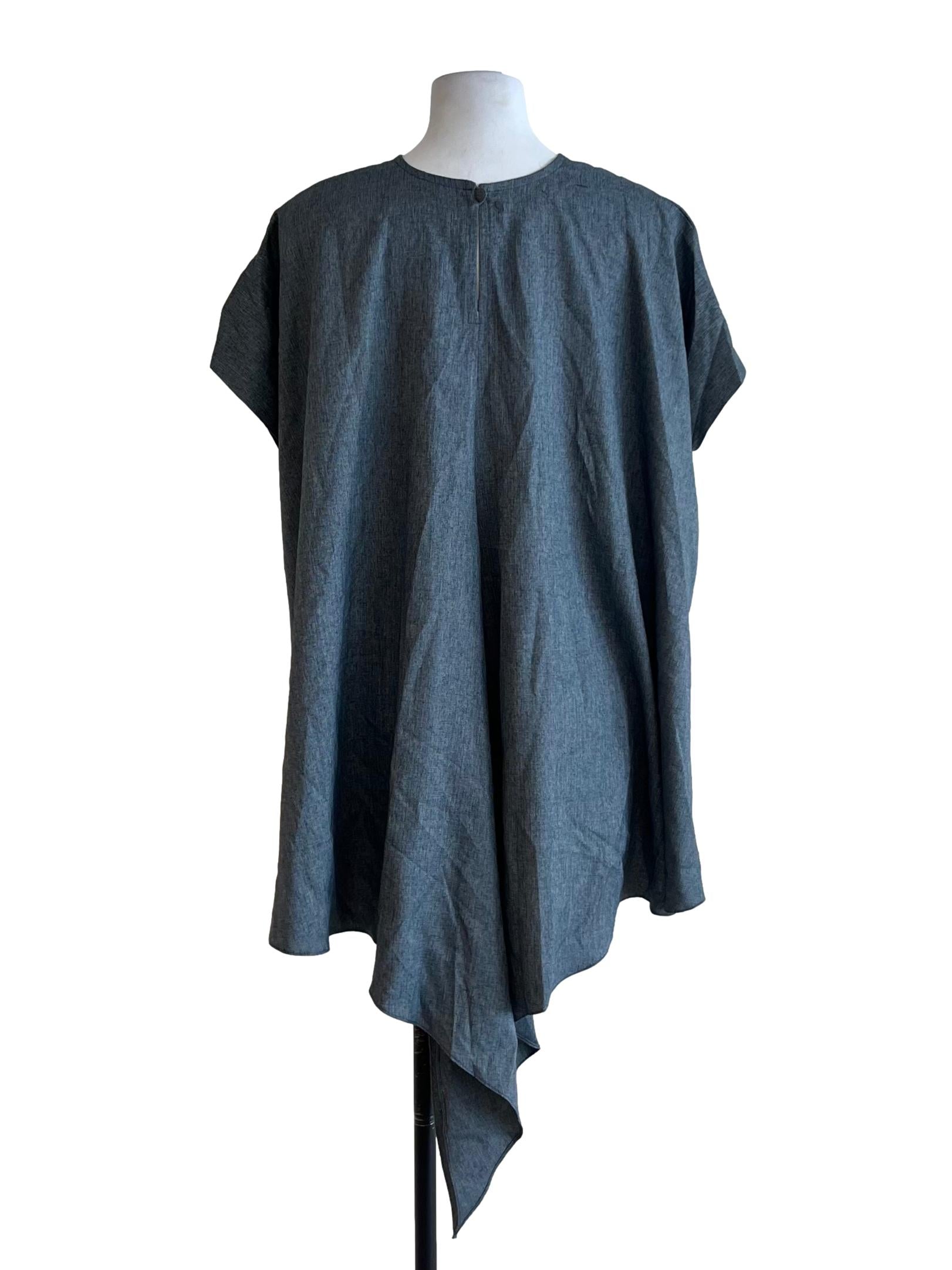 Aegean Blue Jewel Neckline Blouse