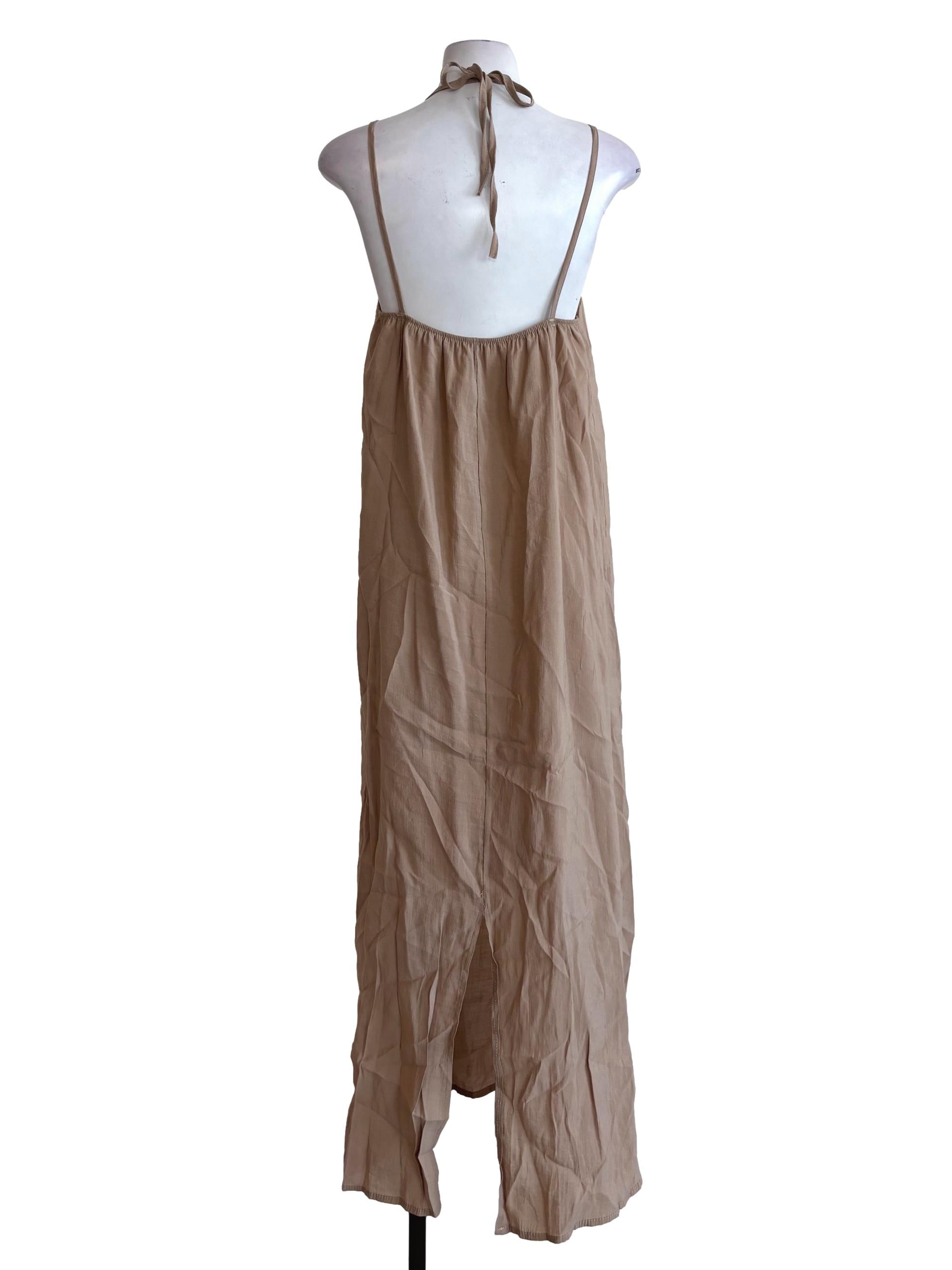Khaki Brown Double Strap Dress