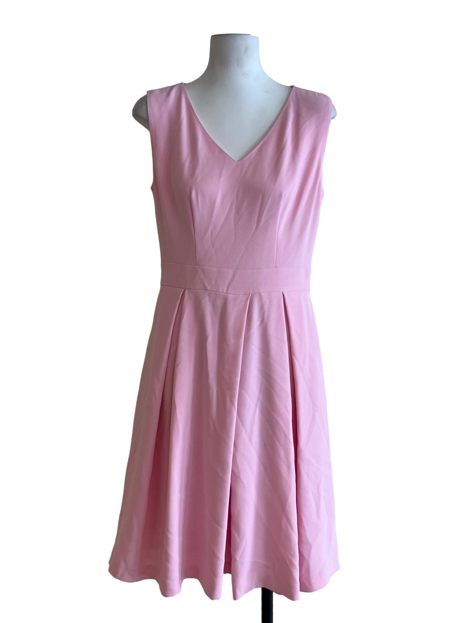 Blush Pink V-Neckline A-Line Dress