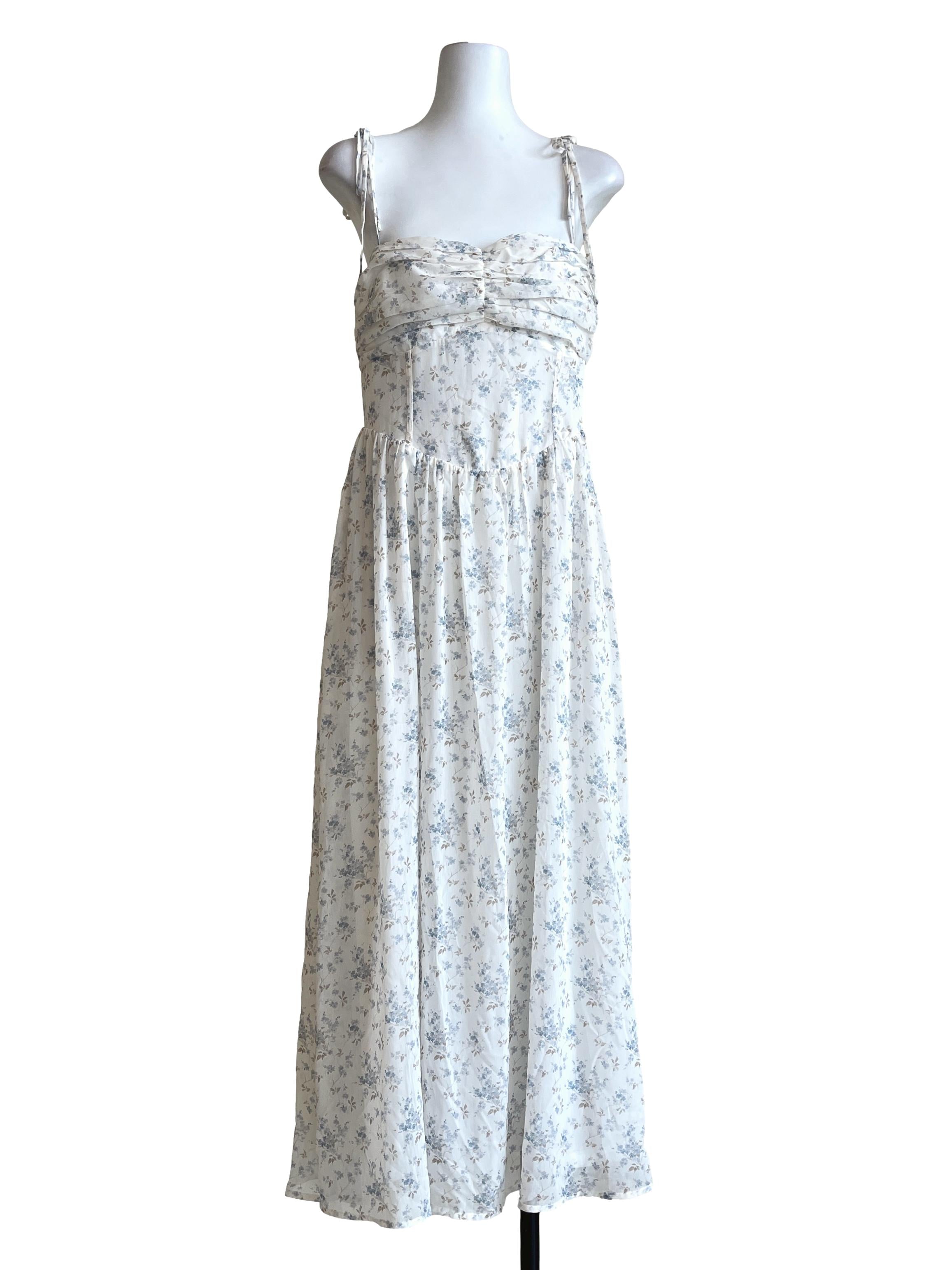 Daisy White Spaghetti A-Line Dress