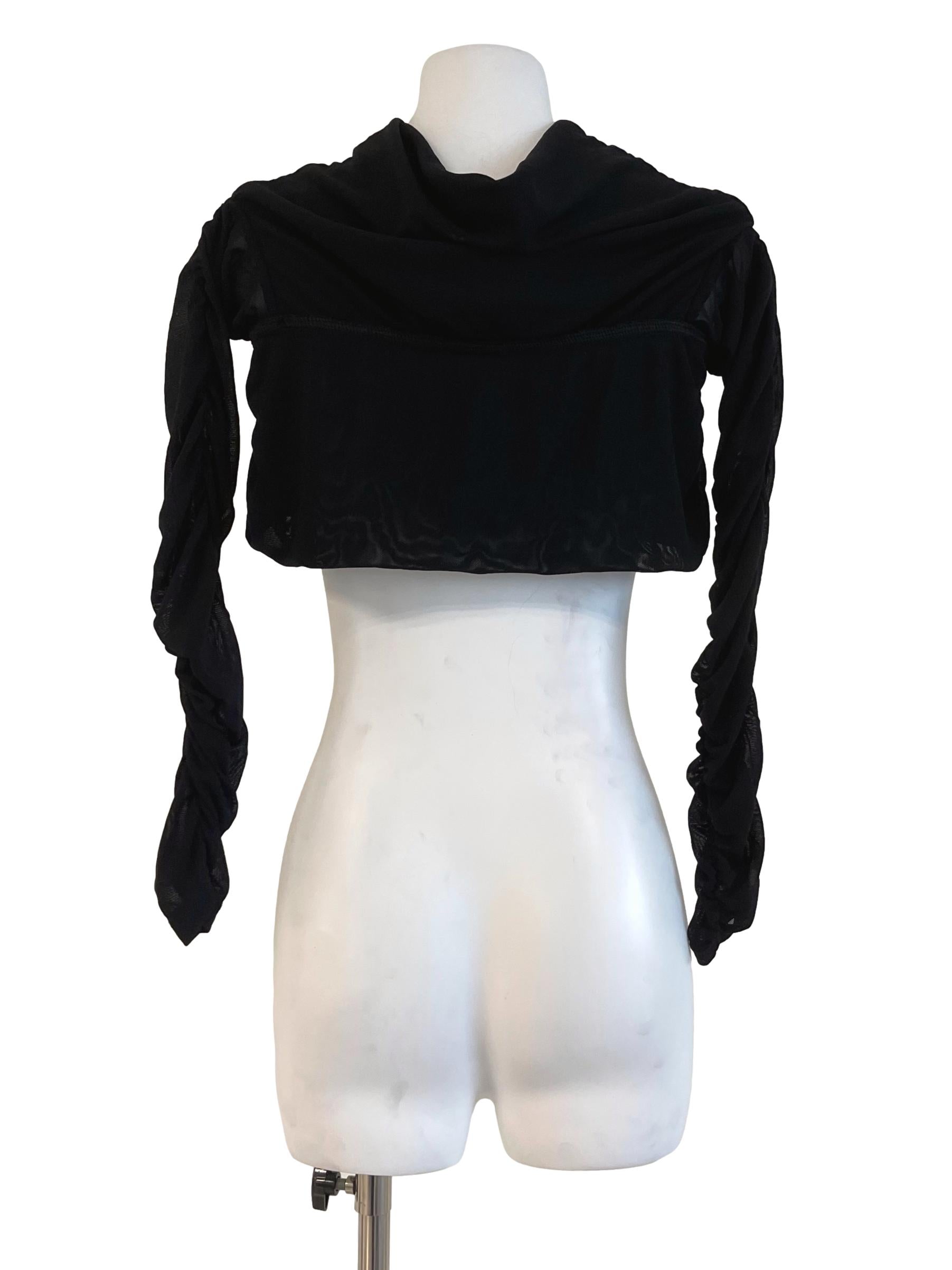 Black Netted Crop Top