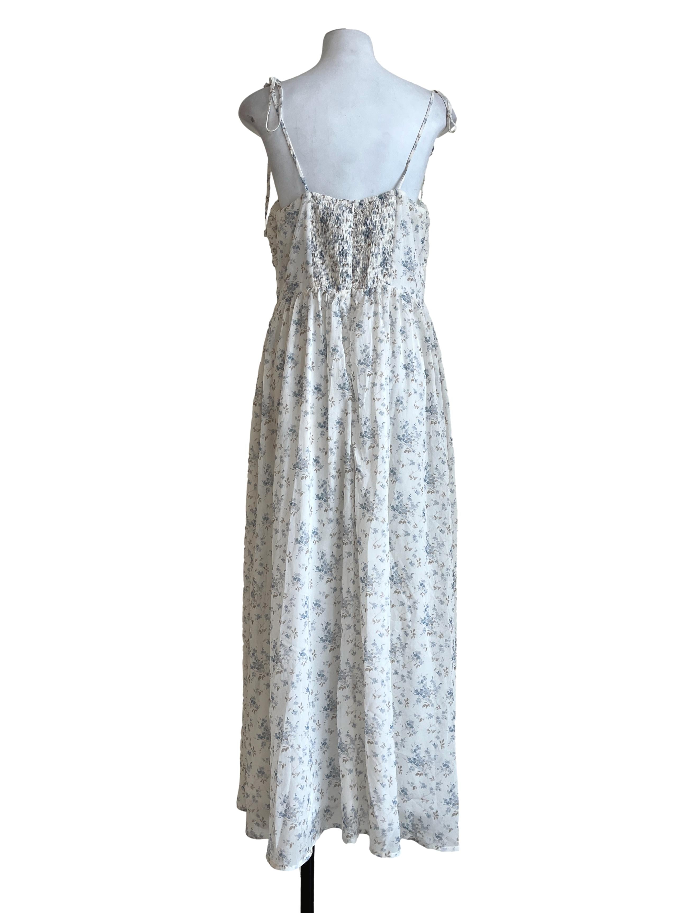 Daisy White Spaghetti A-Line Dress