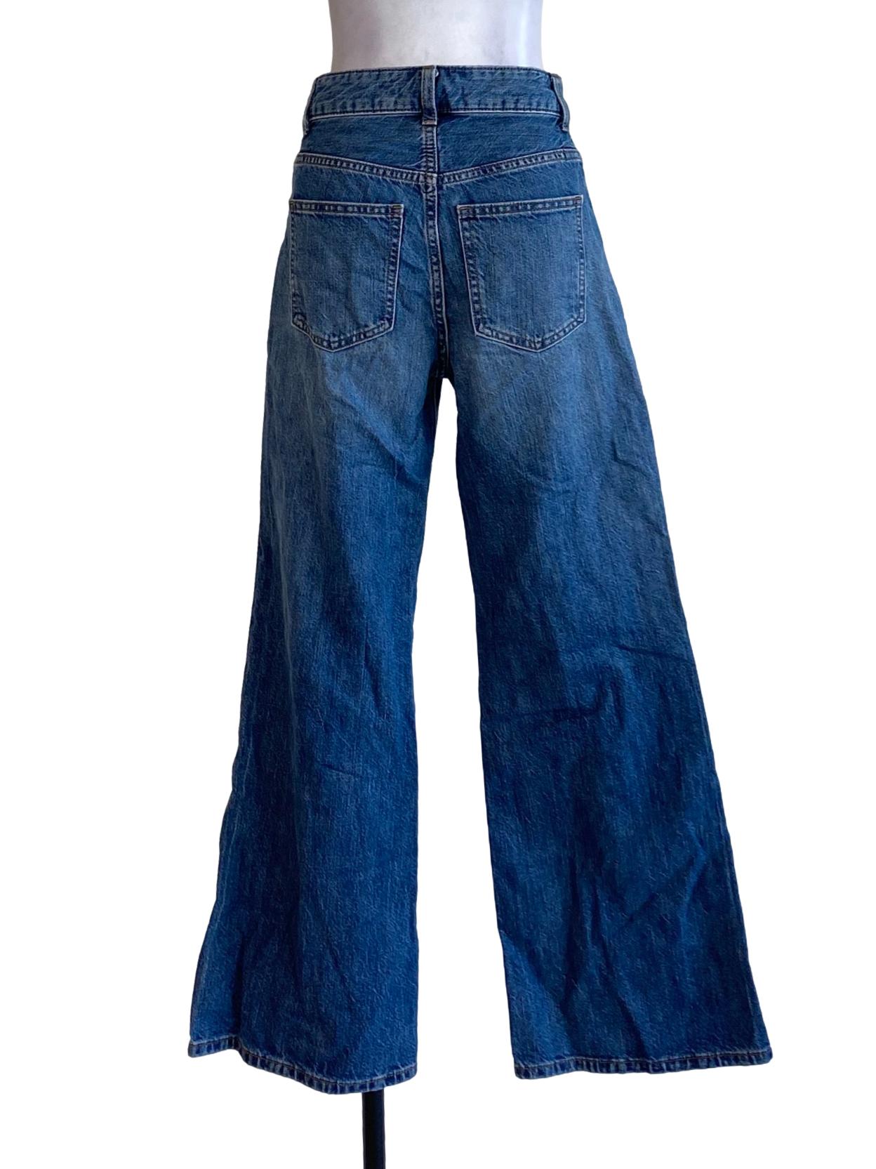 Denim Blue Wide Leg Regular Jeans