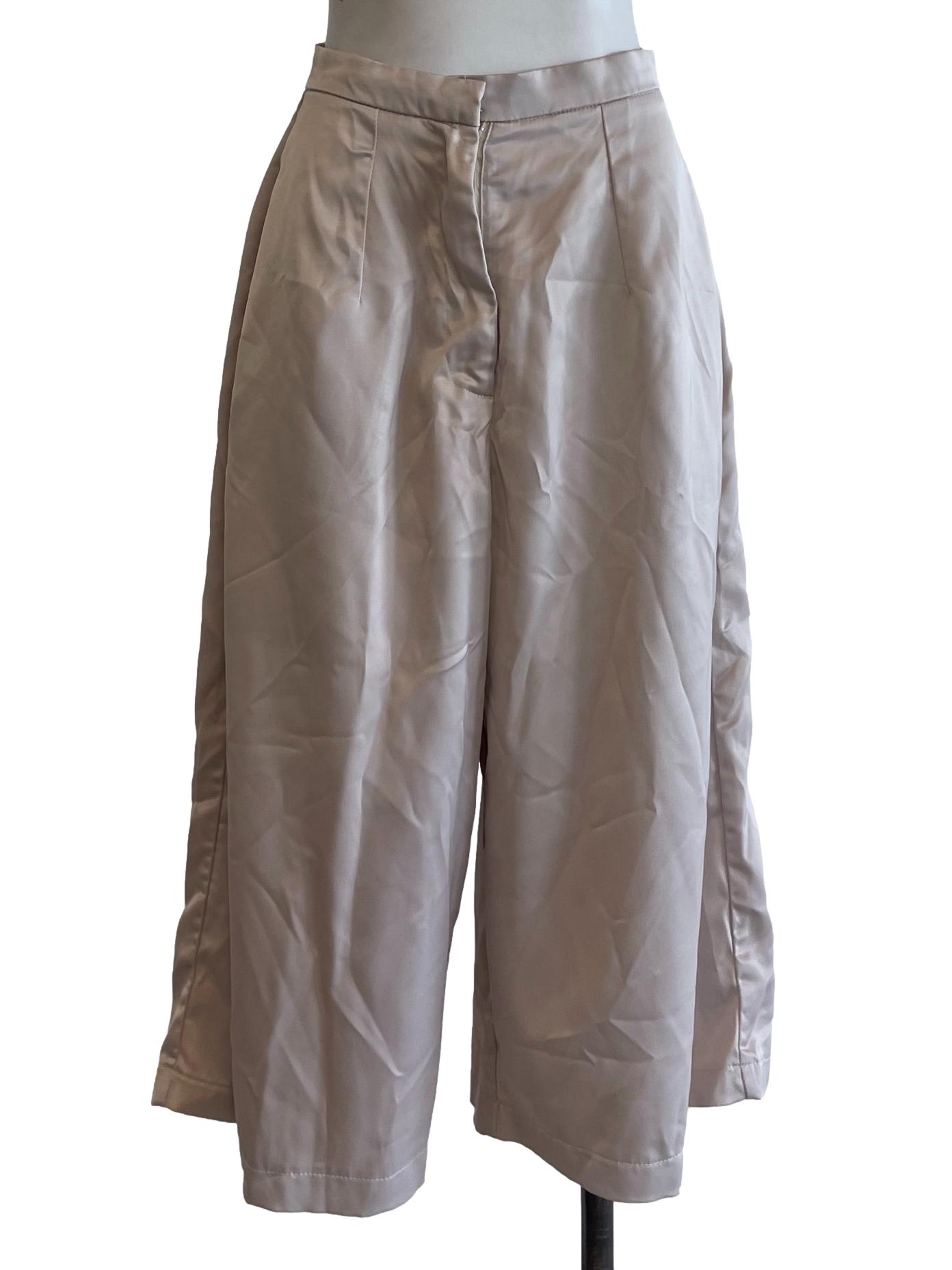 Oatmeal Satin Culottes
