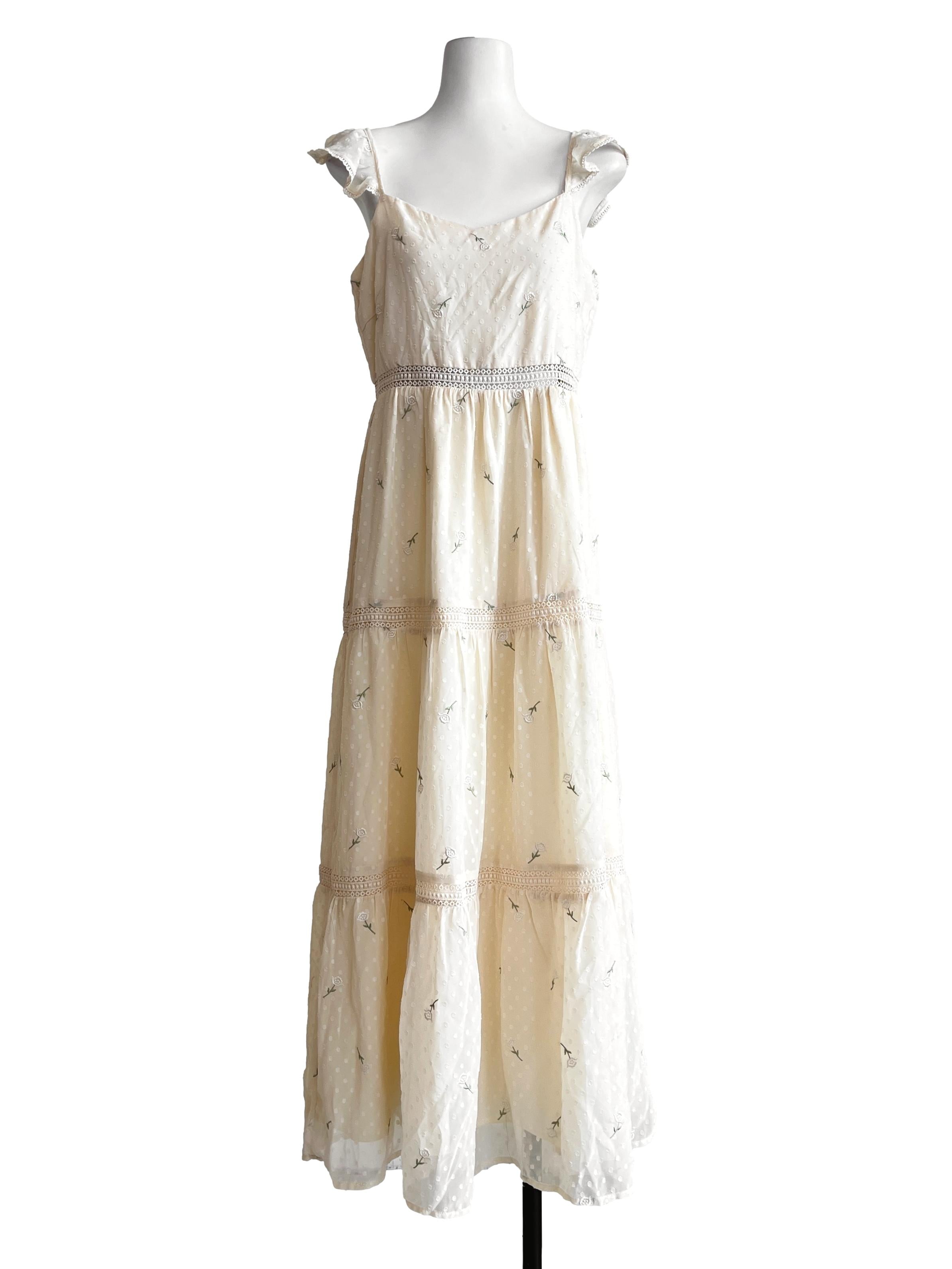 Ivory White Sleeveless A-Line Dress