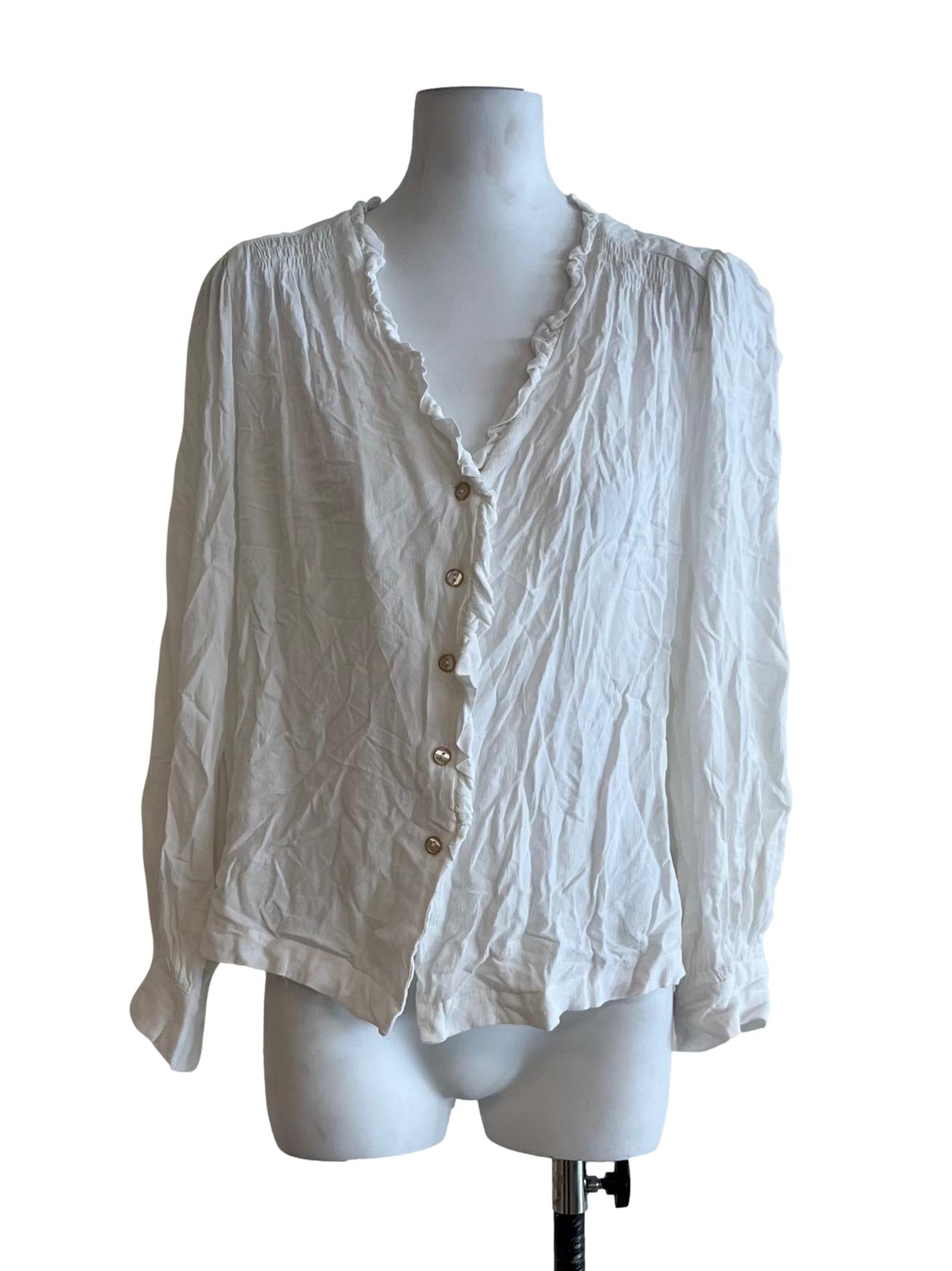 White V-Neckline Blouse