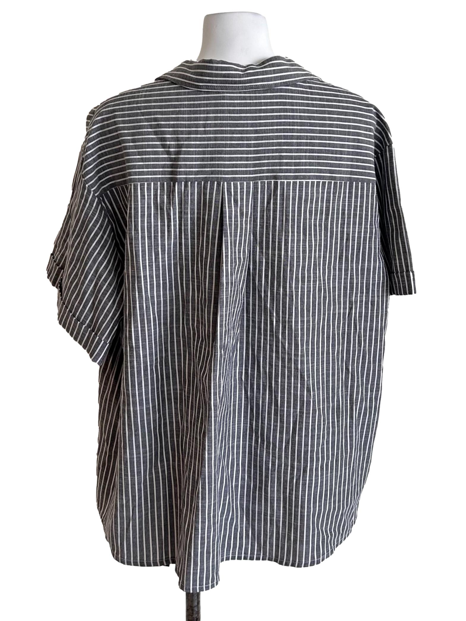 Fossil Grey Vertical Striped Shirt