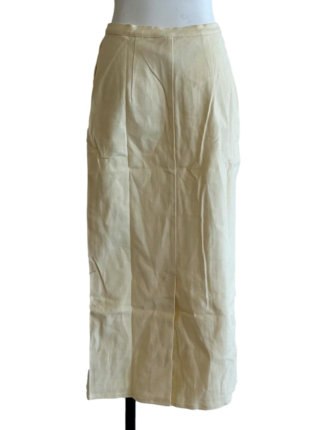 Nude Cotton Stretch Straight-Cut Skirt OSN