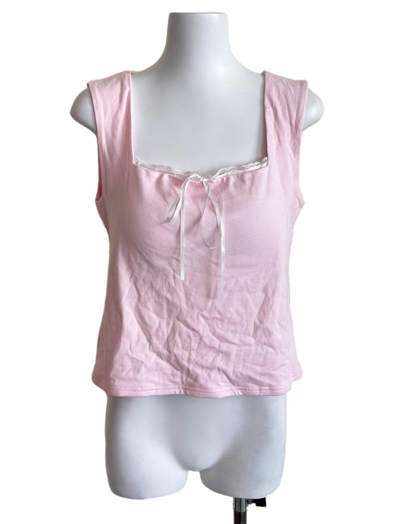 Baby Pink Sleeveless Tank Top