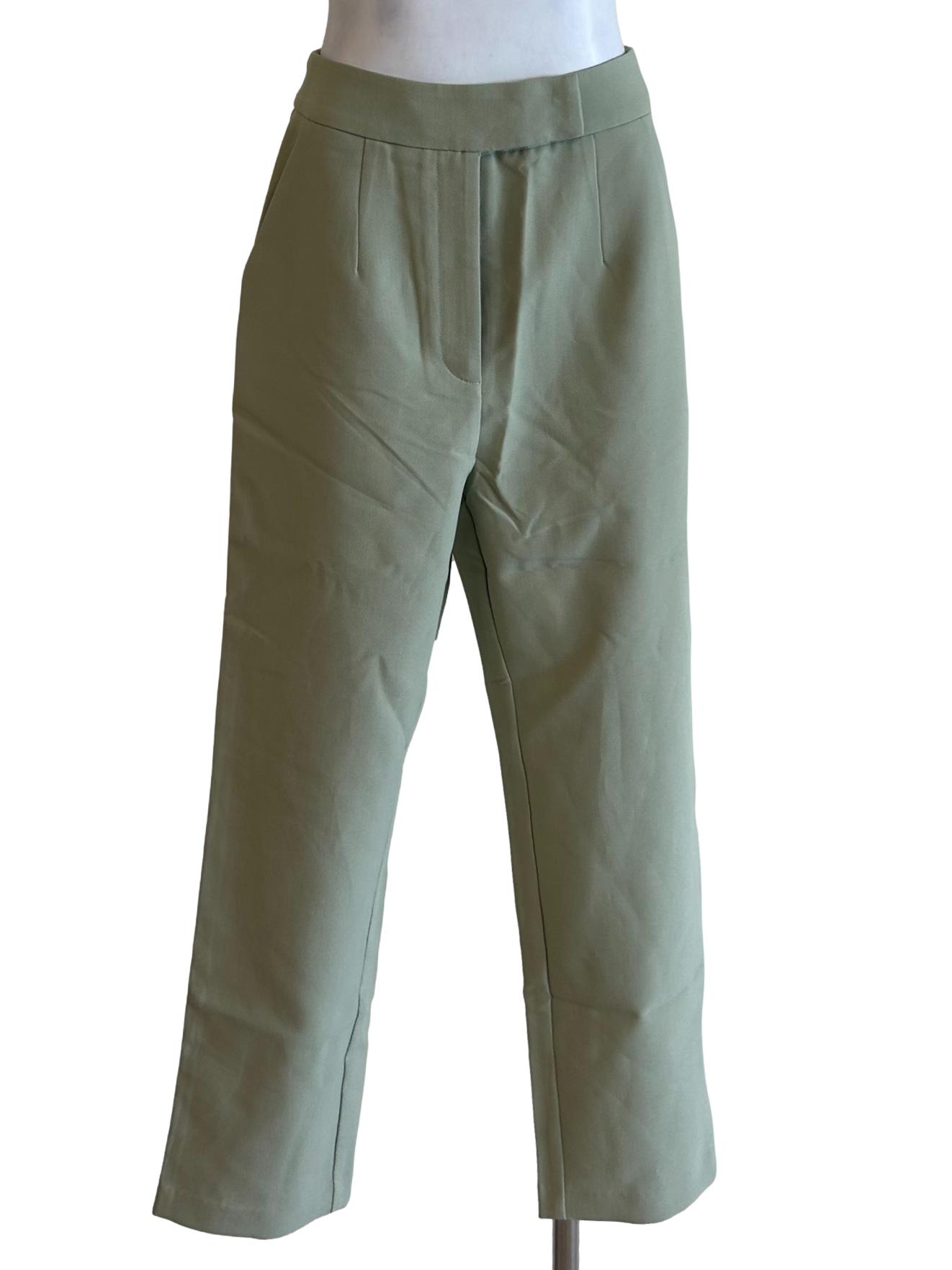 Light Green High-Waisted Work Pants OSN