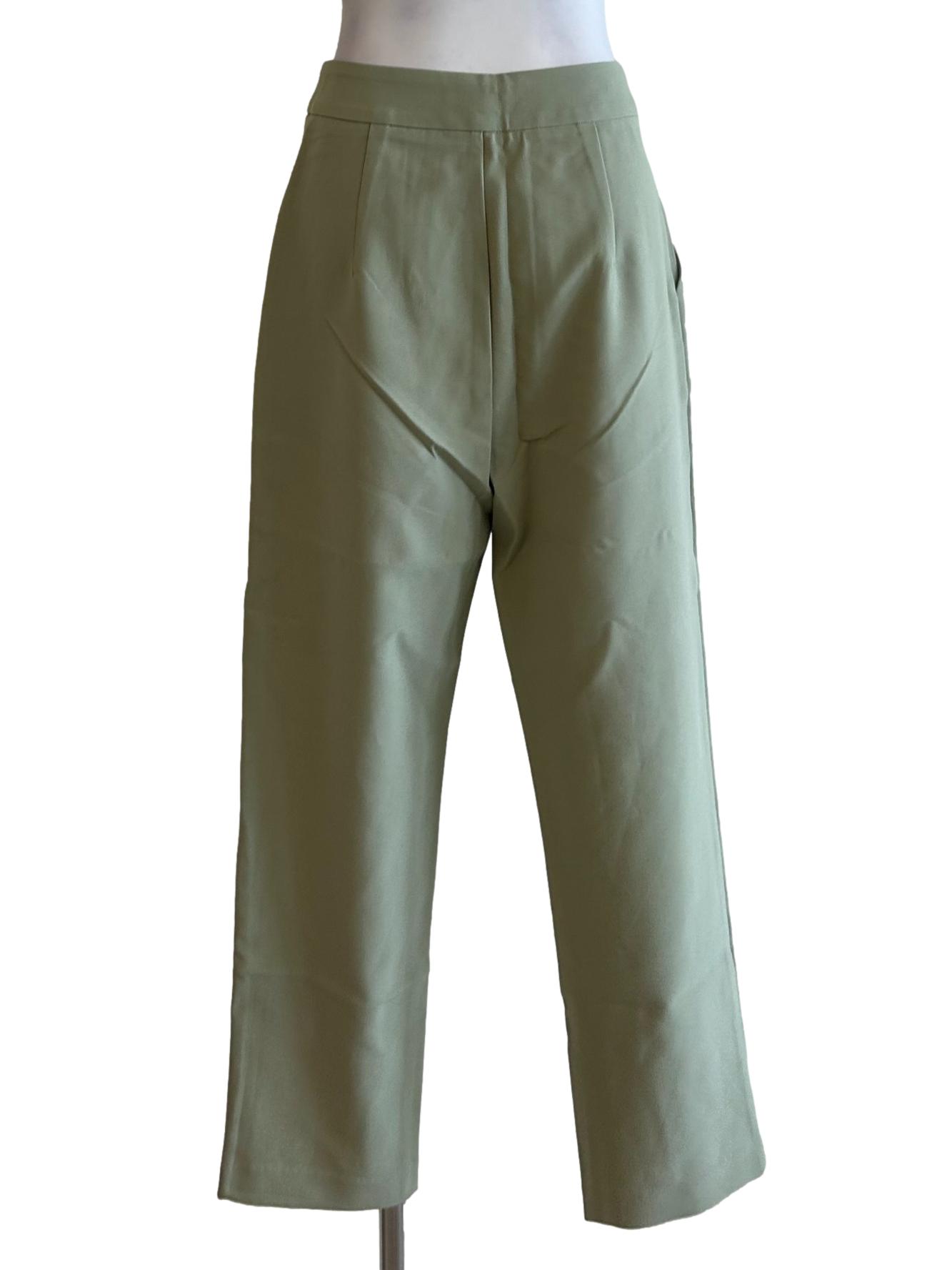 Light Green High-Waisted Work Pants OSN