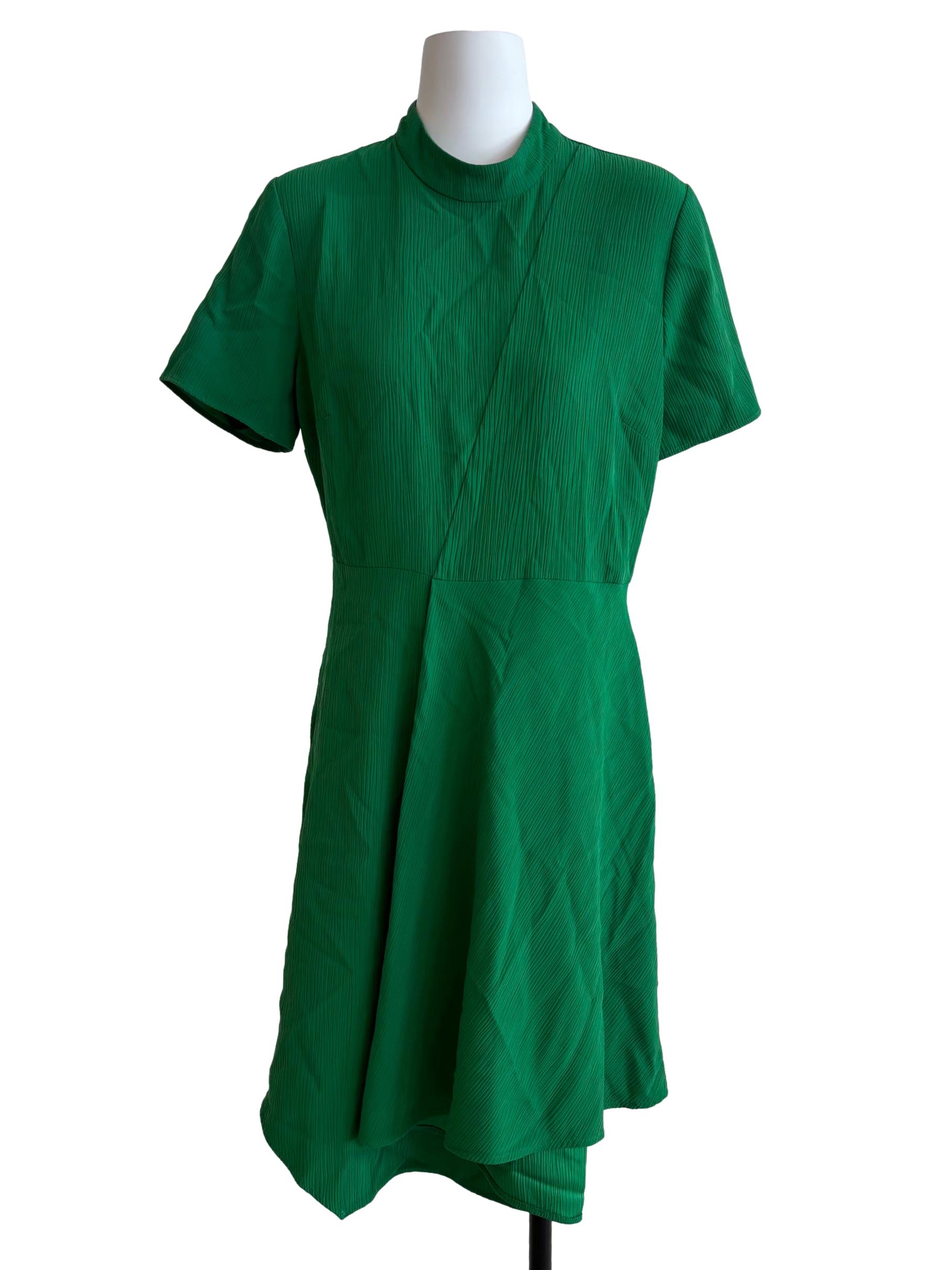 Shamrock Green Short Sleeve A-Line Dress