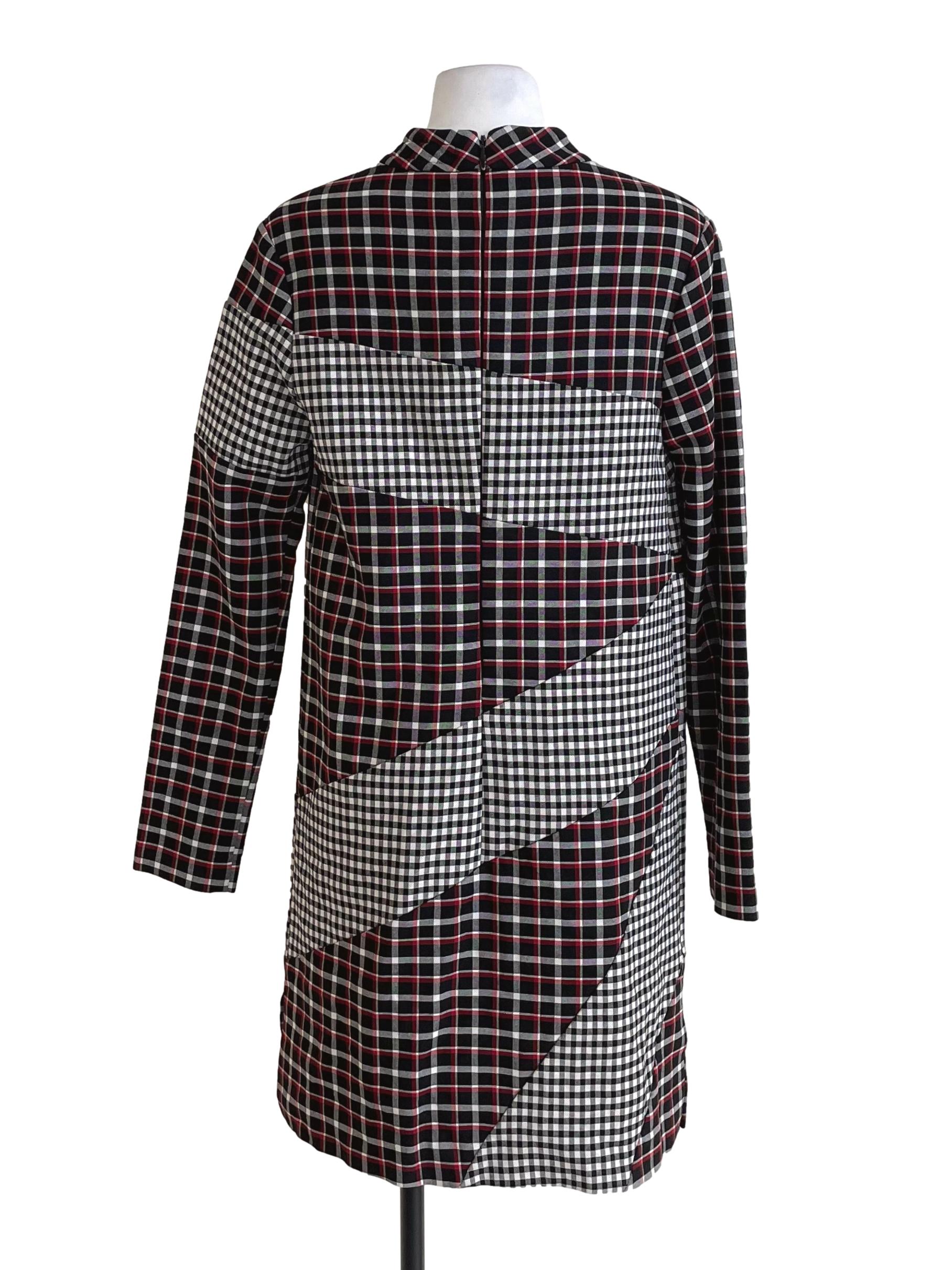 Black & White Checkers Mid Neck Dress