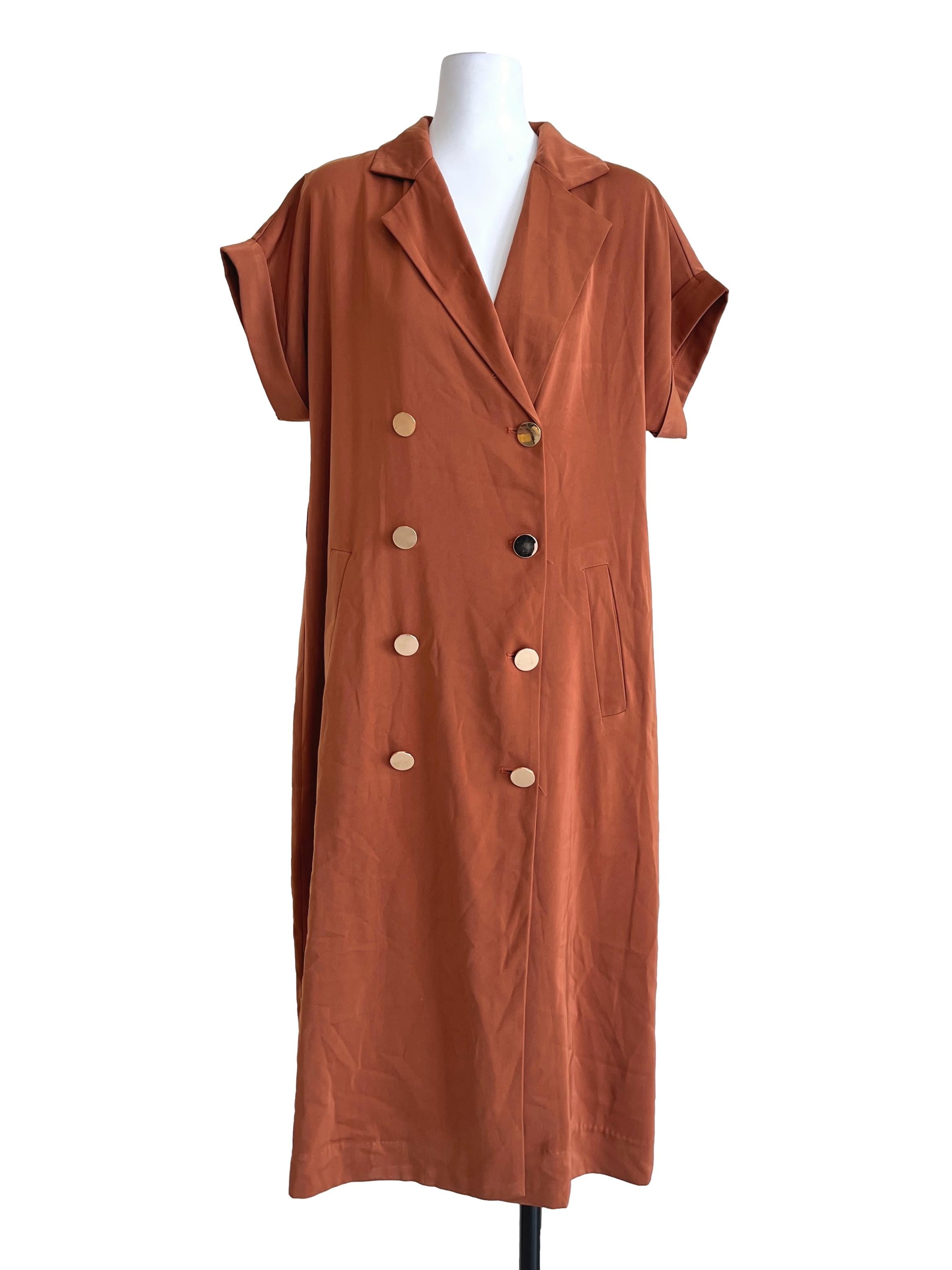Squash Orange V-Neck Dress
