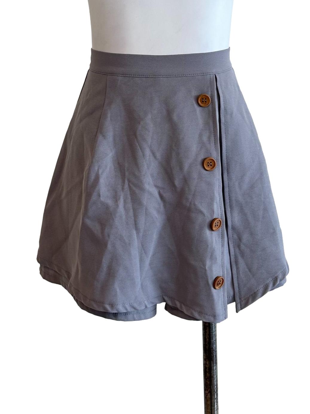 Fossil Grey Plain Skorts