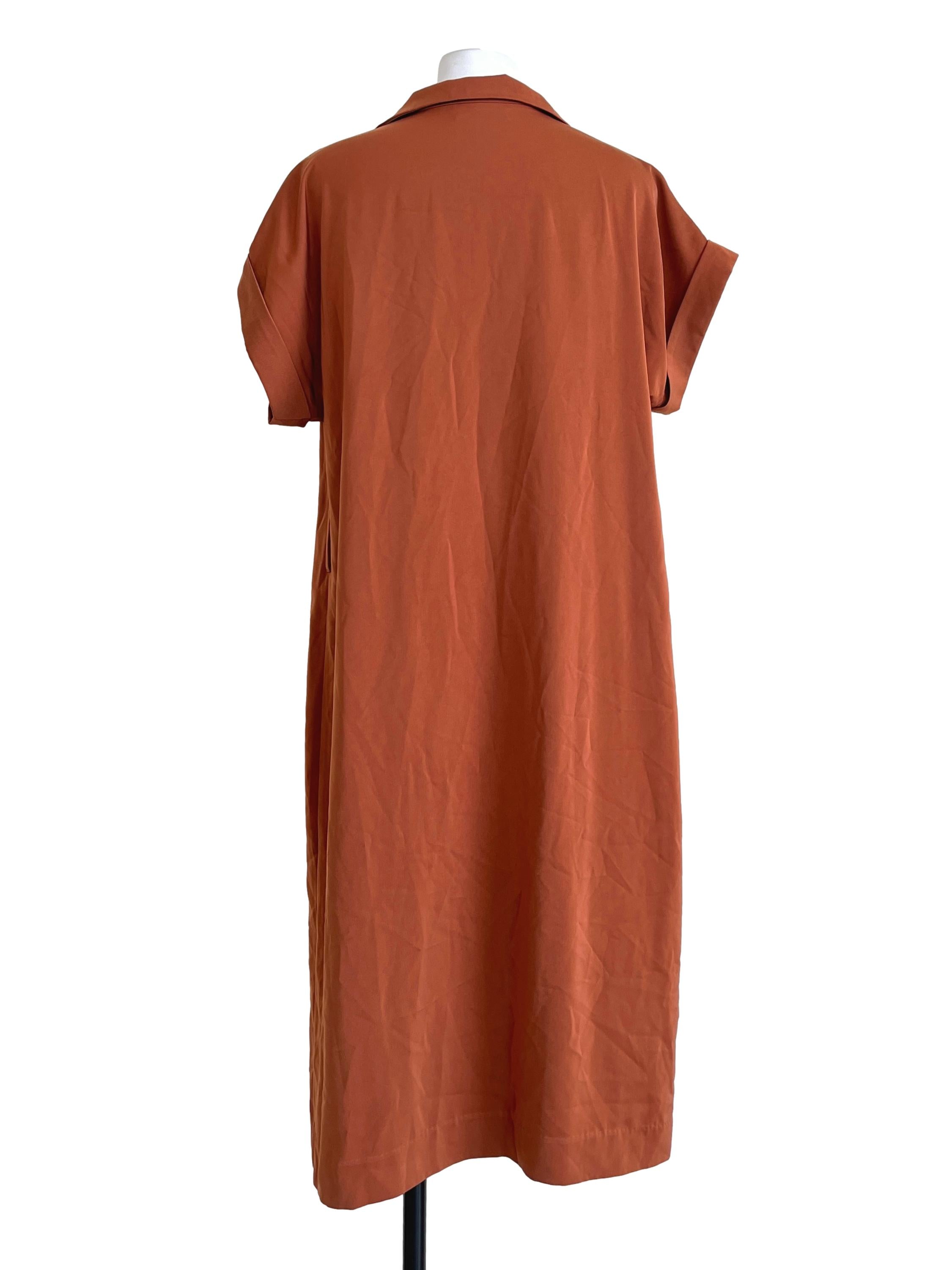 Squash Orange V-Neck Dress